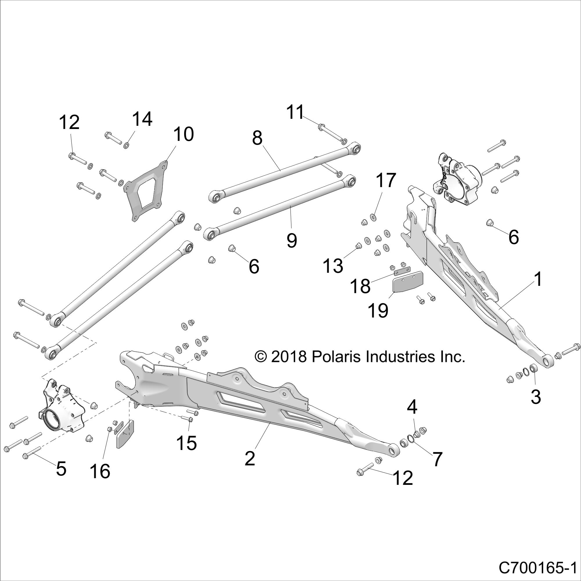 SUSPENSION, REAR CONTROL ARMS - Z18VEL92BK/BR/LK (C700165-1)