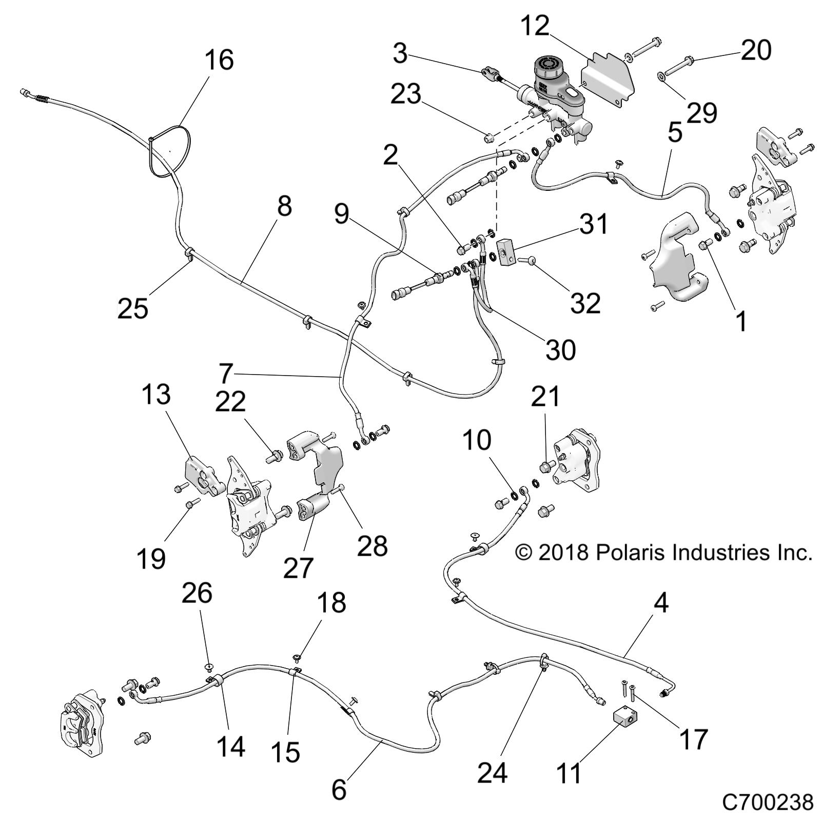 BRAKES, BRAKE LINES AND MASTER CYLINDER - Z18VAS87CM (C700238)