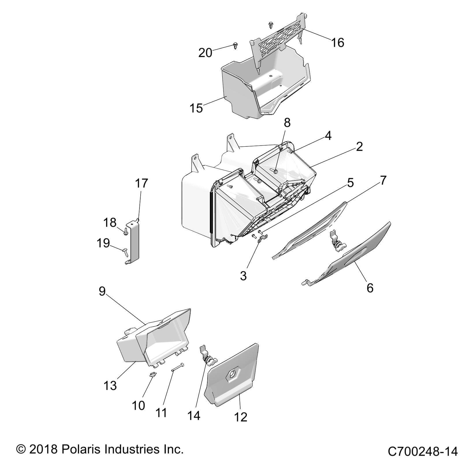 BODY, DASH STORAGE - Z22N4K99AK/AR/BK/BR/N4VAK/BK/AR/BR (C700248-14)