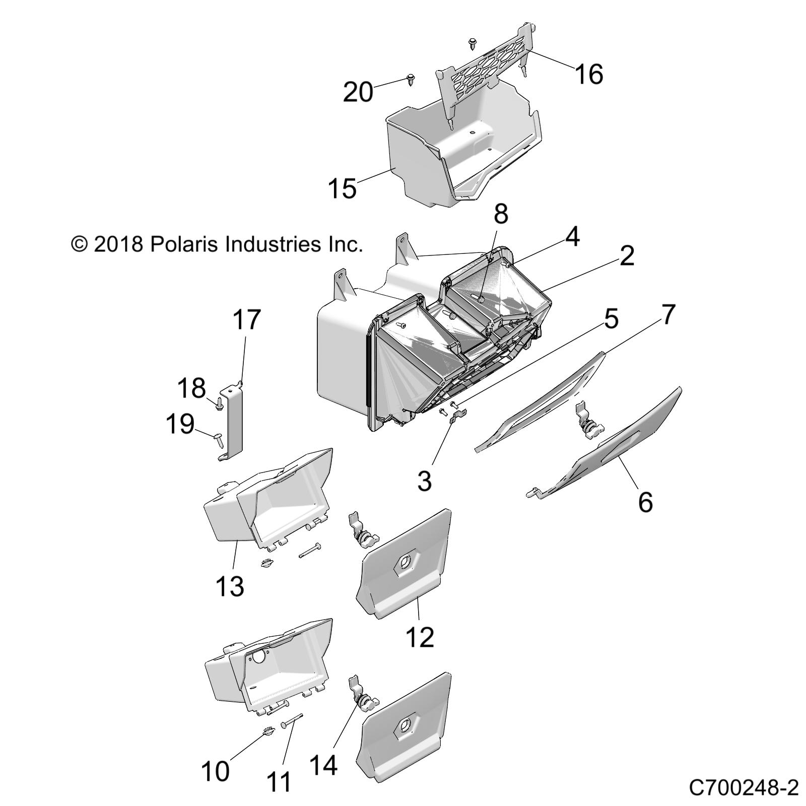 BODY, DASH STORAGE - Z19VFE99AD/BD/AK/BK/AN/BN/LD/K99AD/BD/AK/BK/AN/BN/LK/LE/L99AC/BC/M99AL (C700248-2)