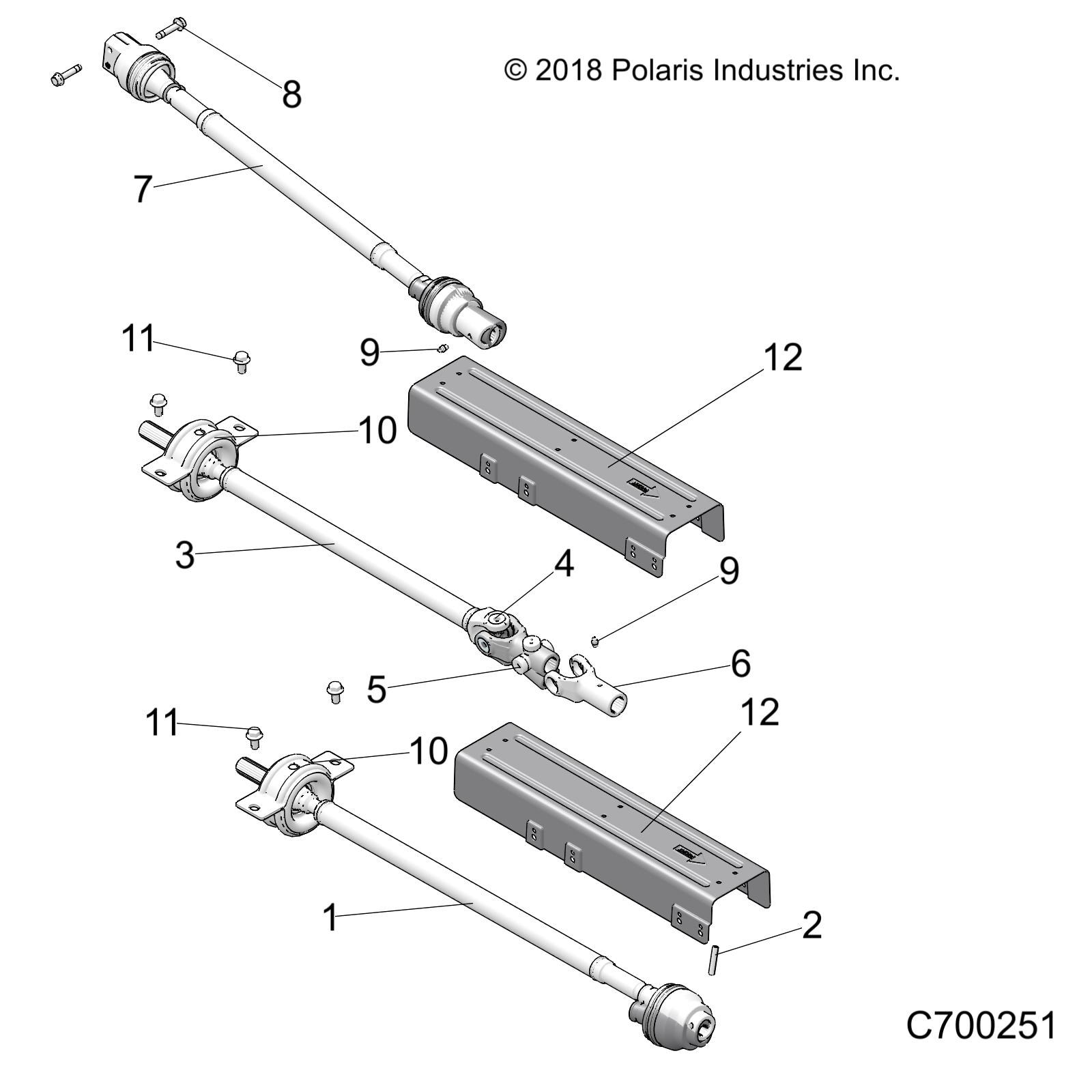 DRIVE TRAIN, FRONT, MID, REAR PROP SHAFT - R20RSB99A/B (C700251)