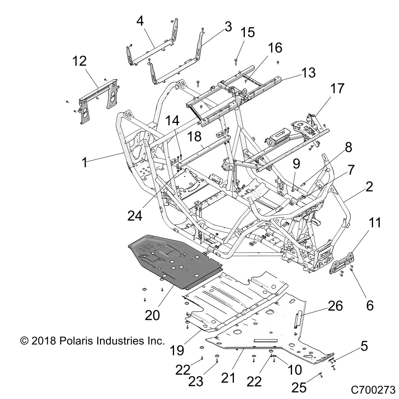 CHASSIS, MAIN FRAME AND SKID PLATES - Z20NAR99AZ/BZ (C700273)