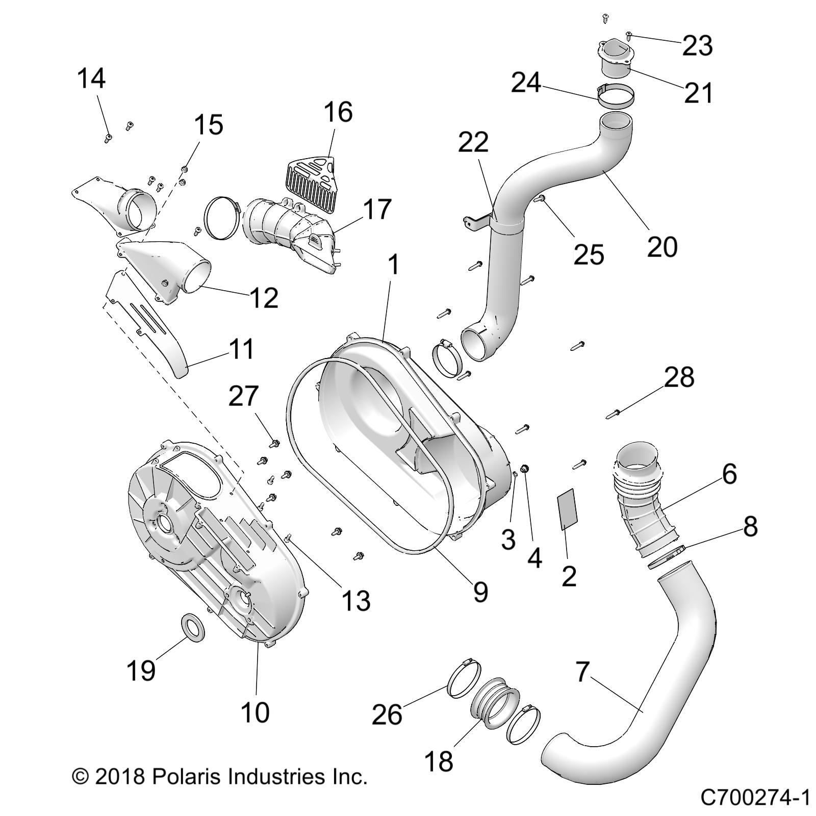 DRIVE TRAIN, CLUTCH COVER AND DUCTING - Z20NAE99AC/AL/AN/BC/BL/BN/LL/K99AF/AK/BF/BK/R99AZ/BZ (C700274-1)