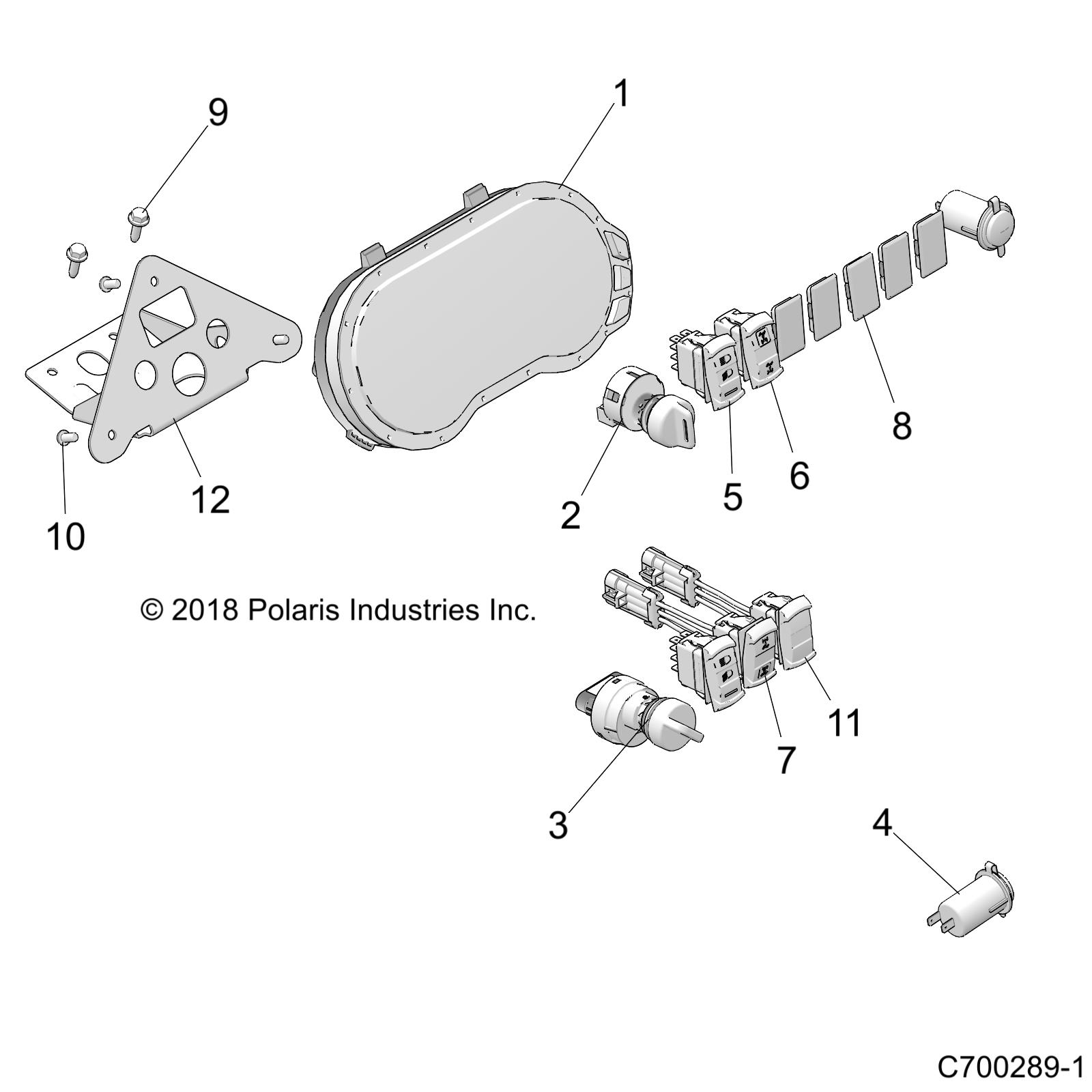 ELECTRICAL, DASH INSTRUMENTS AND CONTROLS - Z19VFE99AD/BD/AK/BK/AN/BN/LD/M99AL (C700289-1)