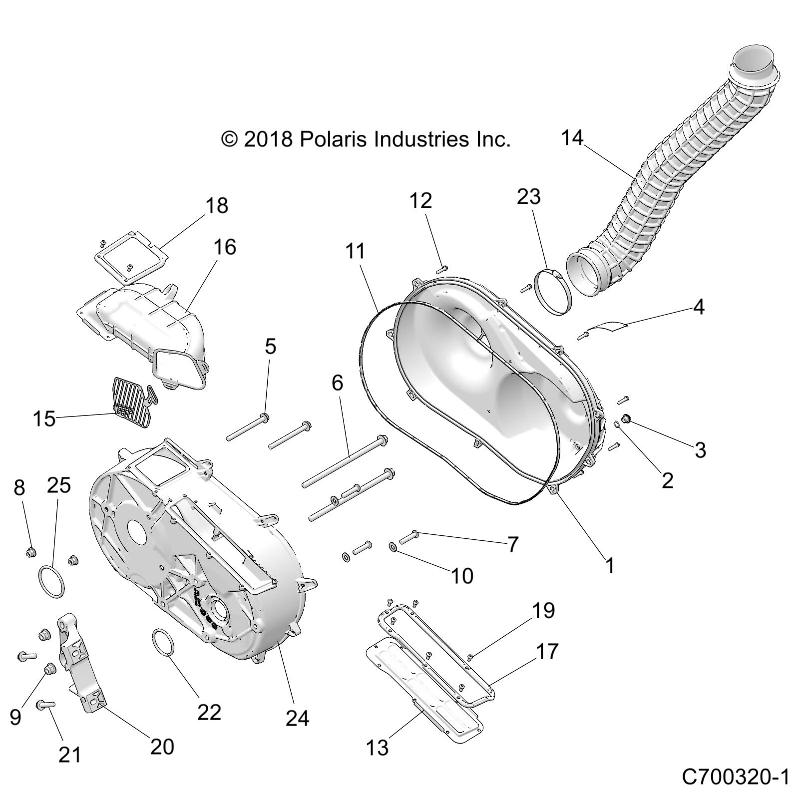 DRIVE TRAIN, CLUTCH COVER AND DUCTING - Z21NAE92AG/BG/AX/BX (C700320-1)