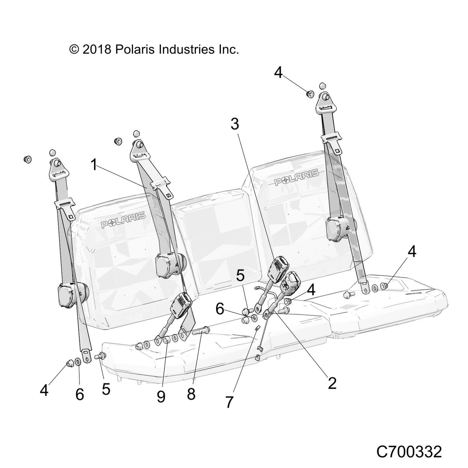 BODY, SEAT BELT AND MOUNTING - R25RRE99GK (C700332)