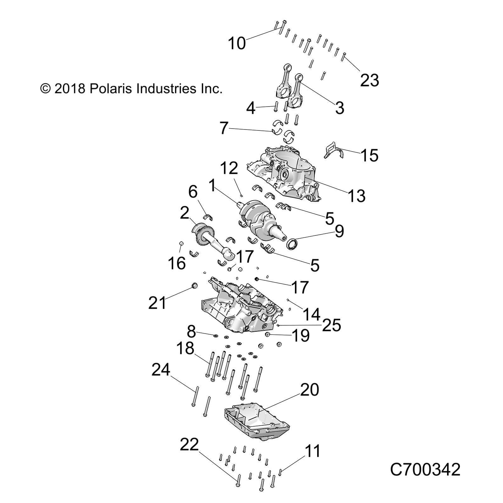 ENGINE, CRANKCASE AND CRANKSHAFT - R20RRE99DS (C700342)