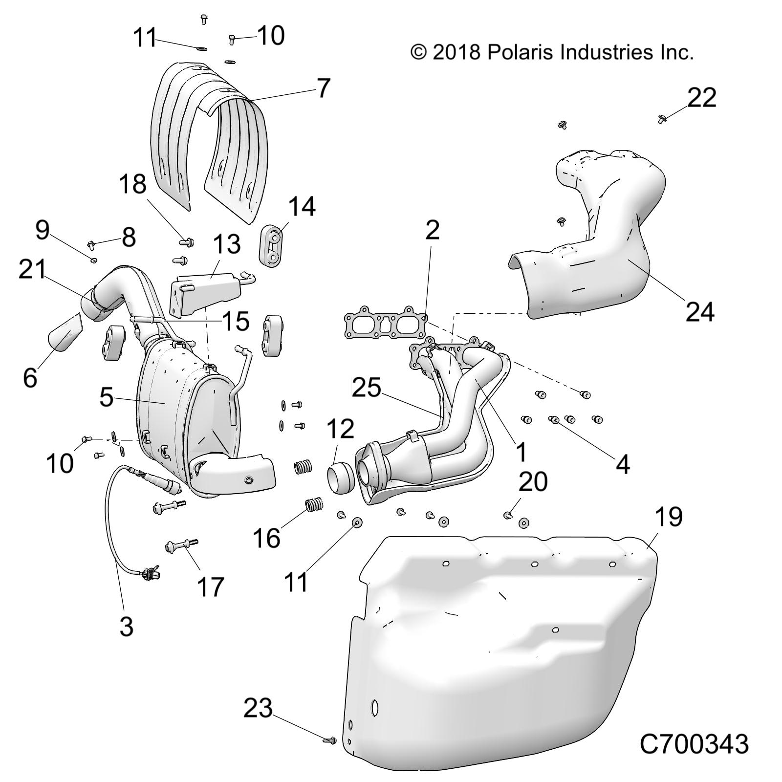 ENGINE, EXHAUST SYSTEM - R20RRE99AA/AF/AP/AX/A9/BA/BF/BP/BX/B9 (C700343)