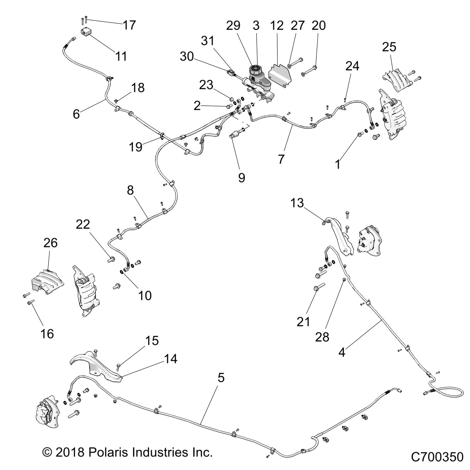 BRAKES, BRAKE LINES AND MASTER CYLINDER - Z19VEE92AM/BM (C700350)