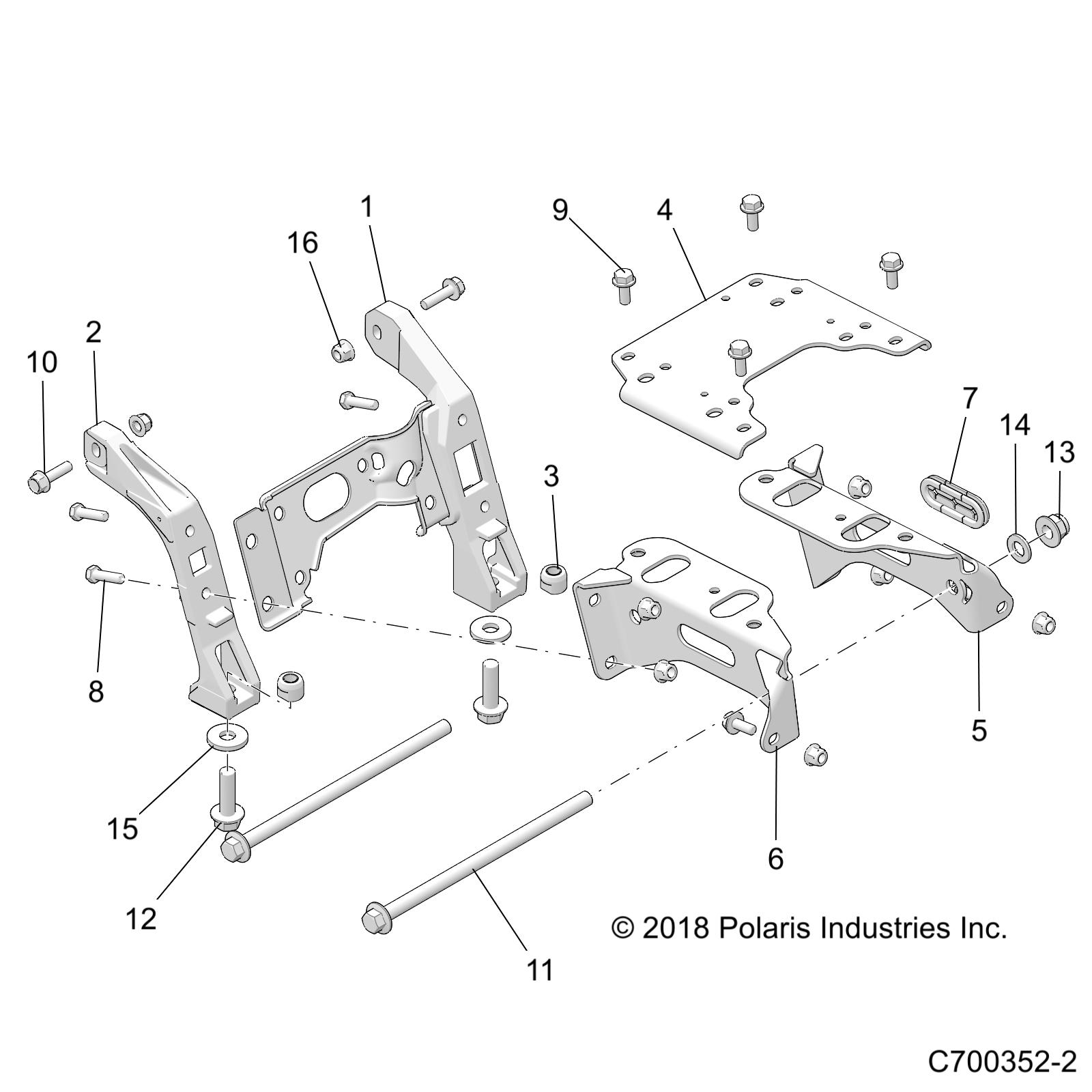 CHASSIS, MOUNTING, FRONT GEARCASE - Z20PAE92AC/BC/F92AC/LC (C700352-2)