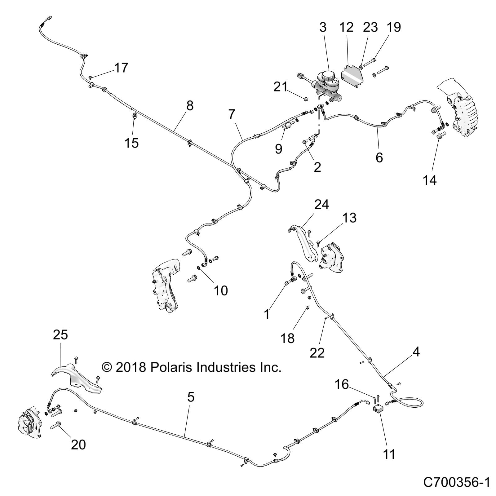 BRAKES, BRAKE LINES AND MASTER CYLINDER - Z19VPL92AK/BK/AR/BR/AM/BM (C700356-1)