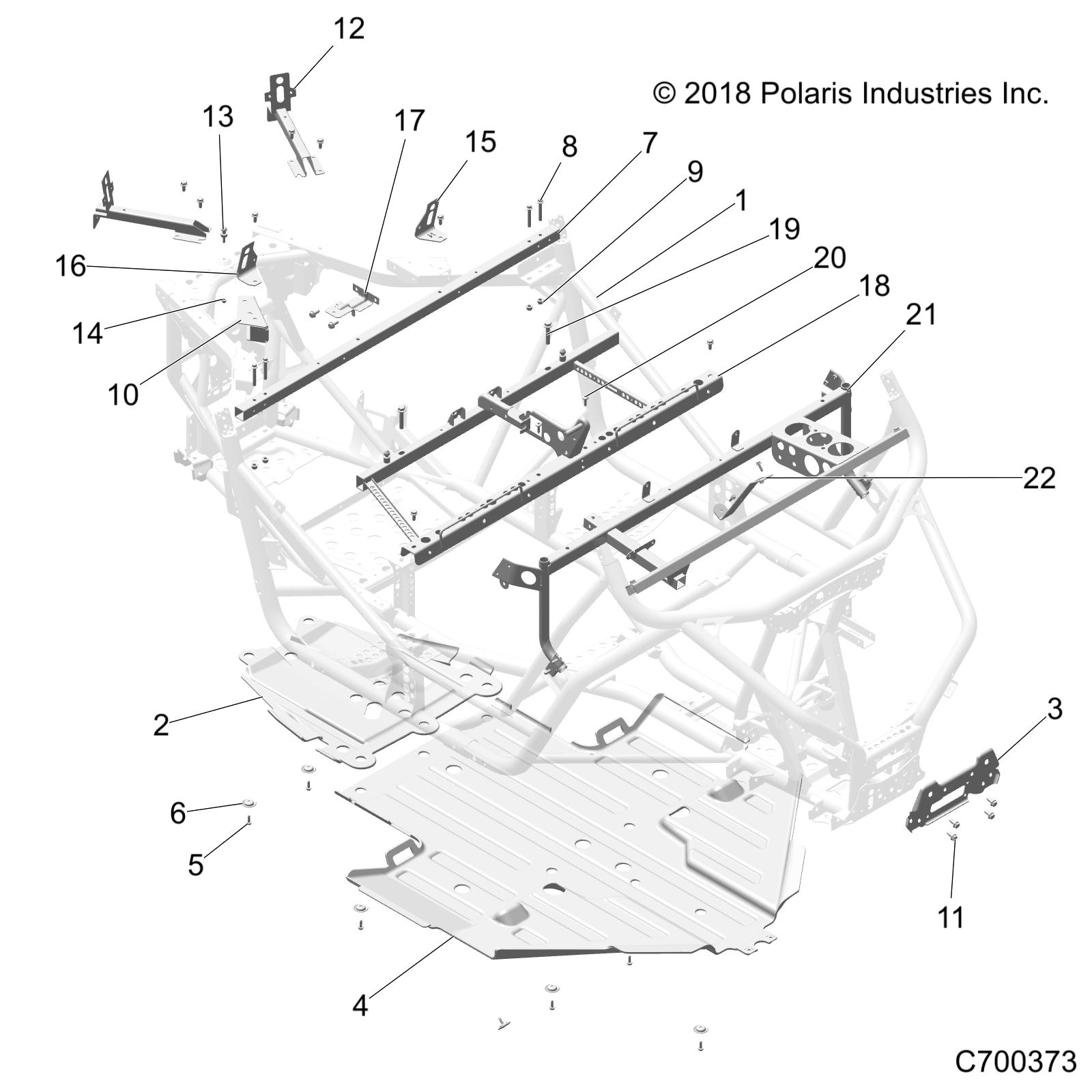 CHASSIS, MAIN FRAME AND SKID PLATE - Z19VBE99F2/S99C2/CM (C700373)