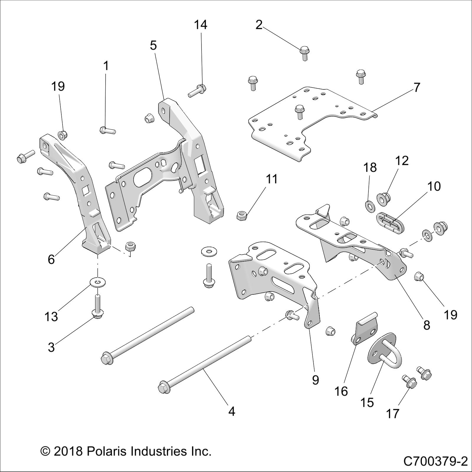 CHASSIS, MOUNT, FRONT GEARCASE - Z18VEL92BK/BR/LK (C700379-2)