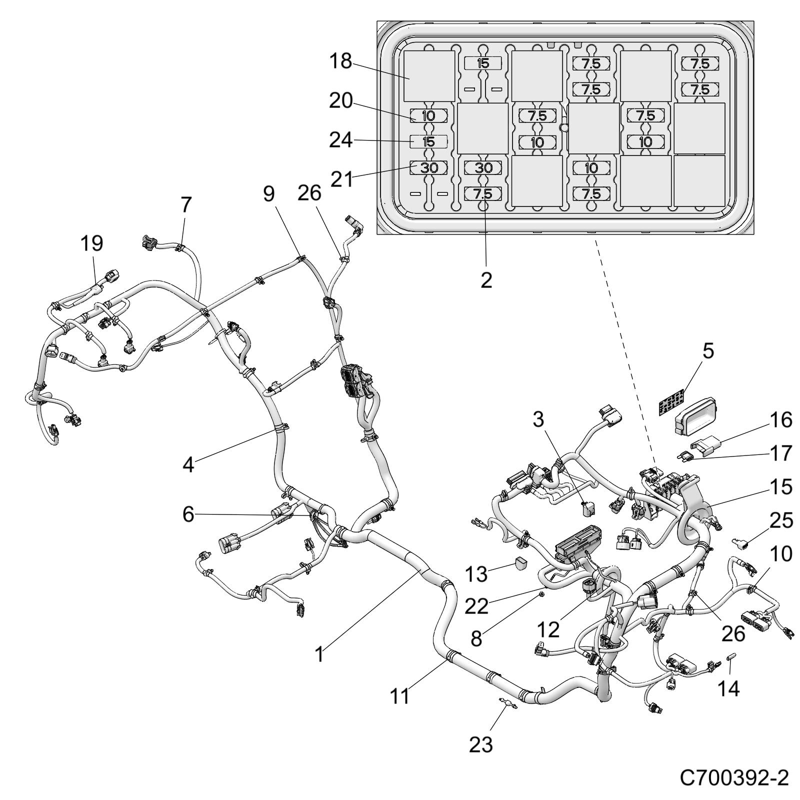 ELECTRICAL, WIRE HARNESS - Z19VDL92AG (C700392-2)