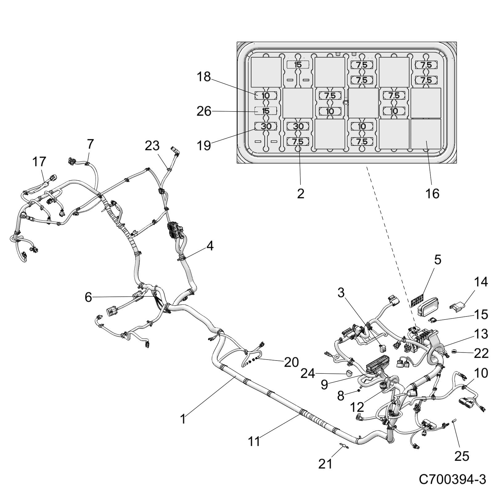 ELECTRICAL, WIRE HARNESS - Z19VFL92AG (C700394-3)