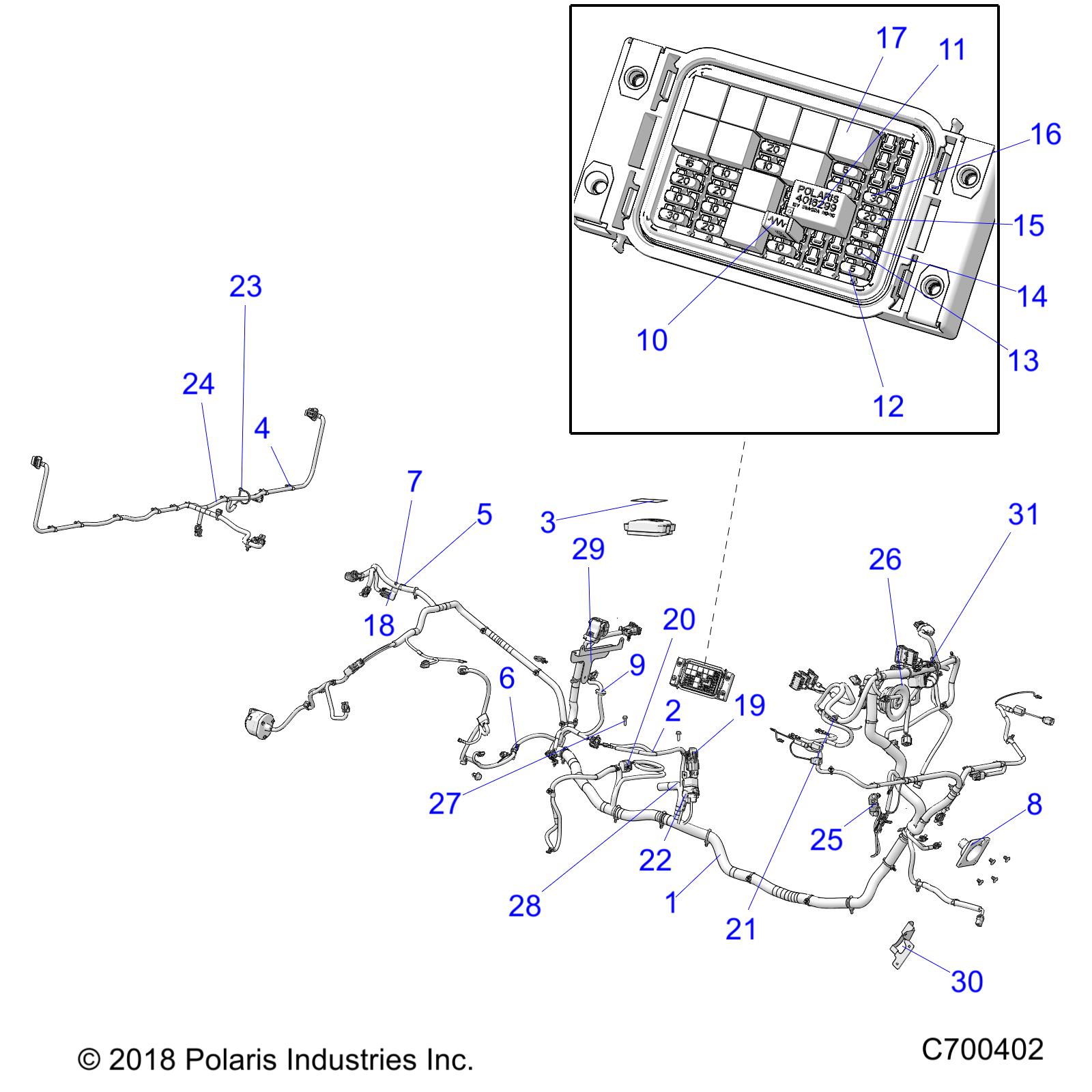 ELECTRICAL, WIRE HARNESS (TO 5/1/2019) - R19RRED4F1/N1/J1/SD4C1 (C700402)