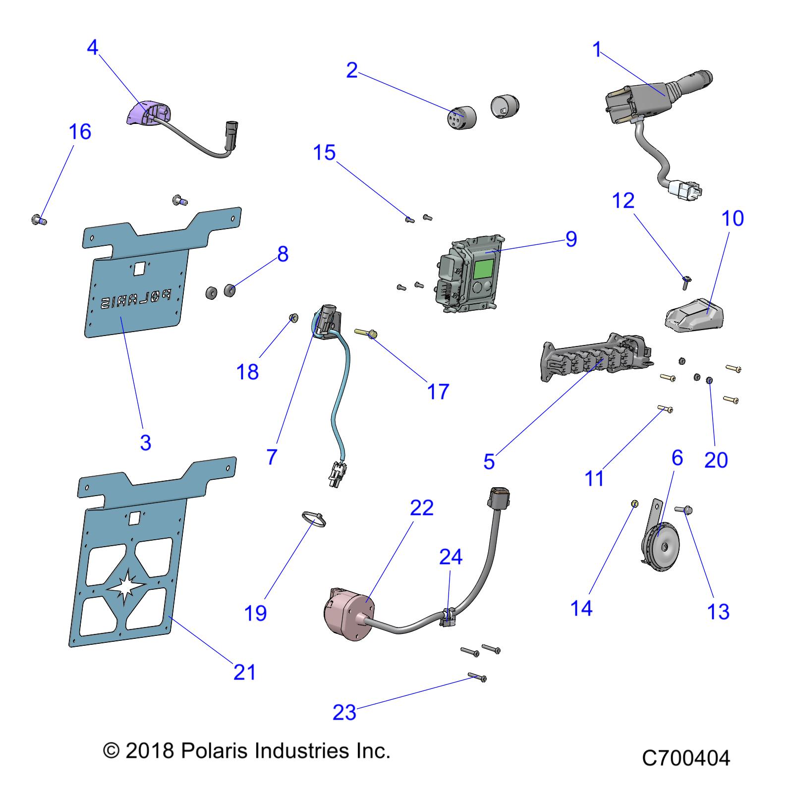 ELECTRICAL COMPONENTS, AND LICENSE PLATE - R19RRED4F1/N1/J1/SD4C1 (C700404)