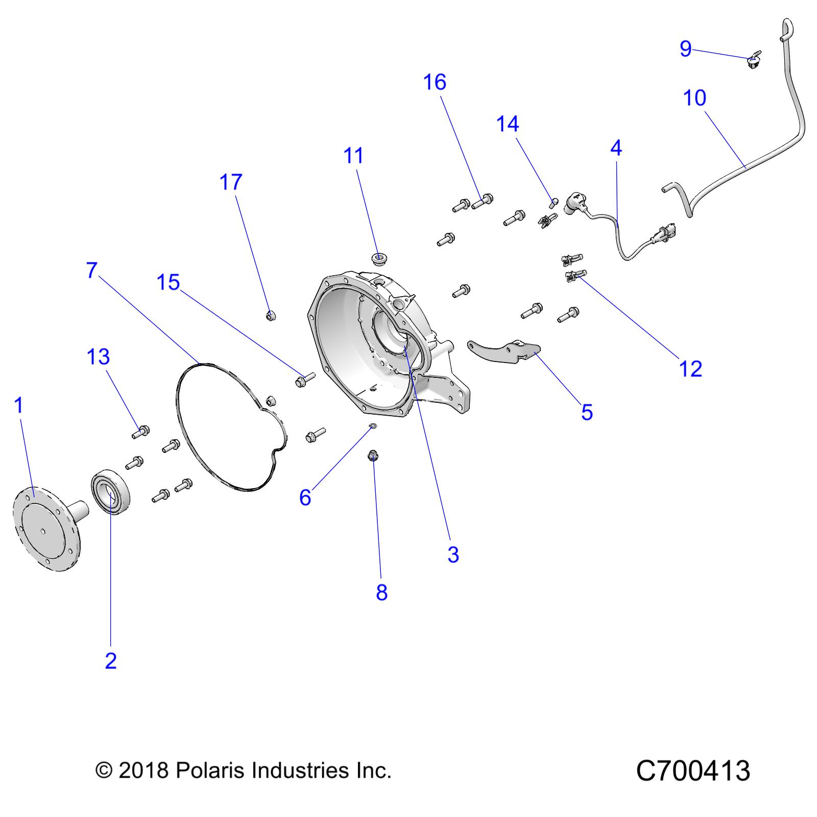 ENGINE, ADAPTER, BELLHOUSING AND CRANK SENSOR - R22RRED4JA (C700413)