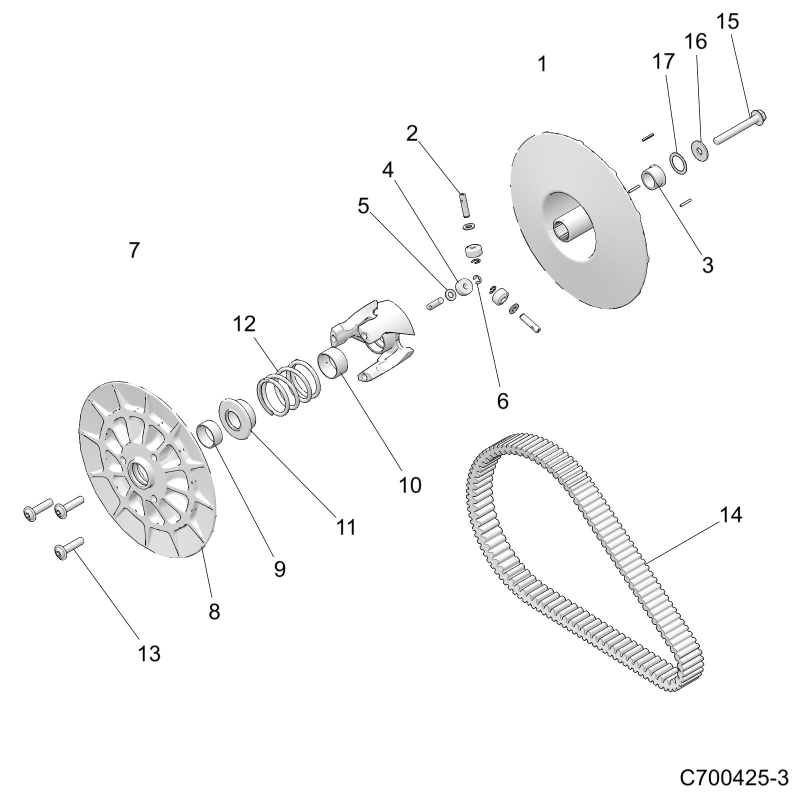 DRIVE TRAIN, CLUTCH, DRIVEN - D20BEPD4B4 (C700425-3)