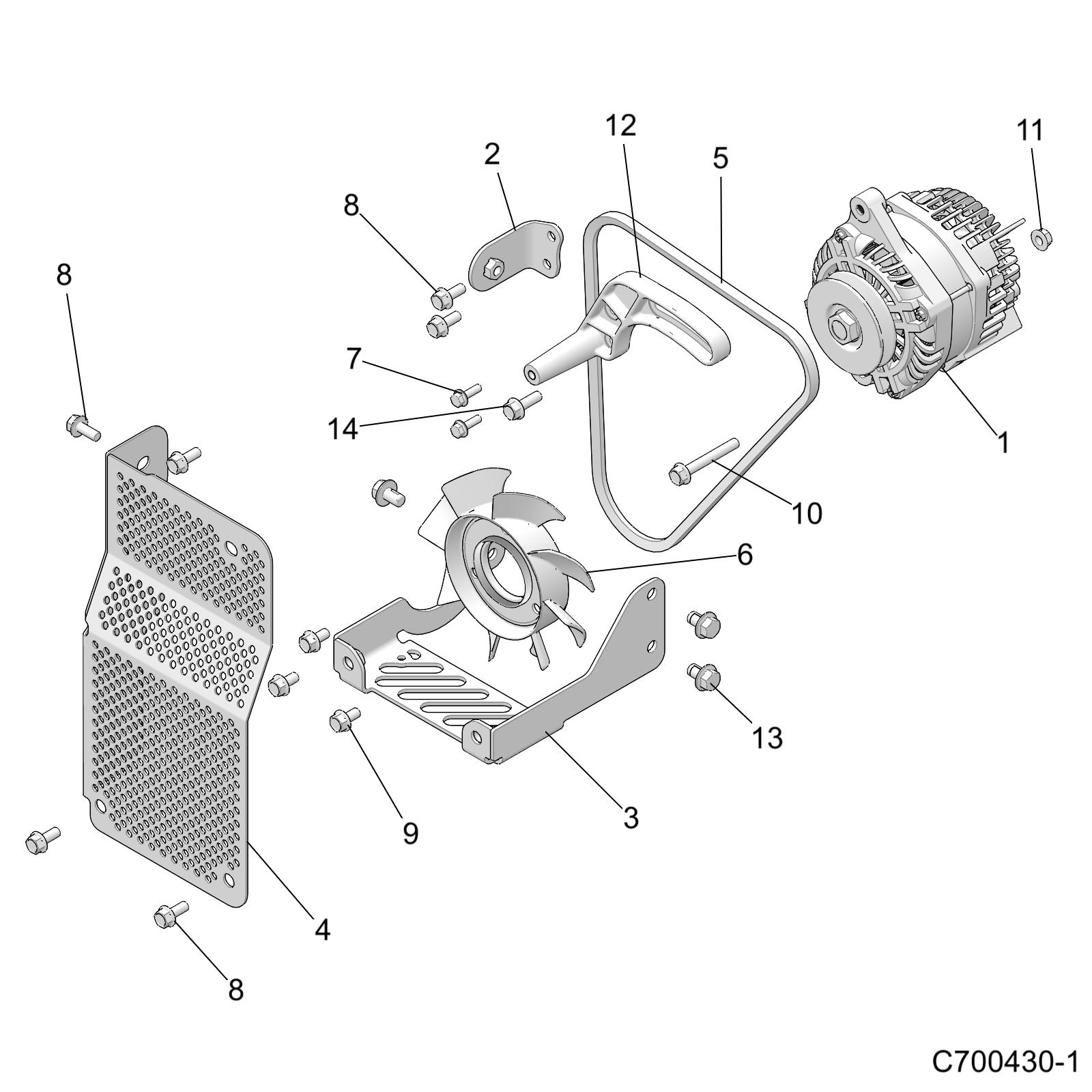 ENGINE, ALTERNATOR - D25P2AD4B4/GD/UD/WD4B4 (C700430-1)