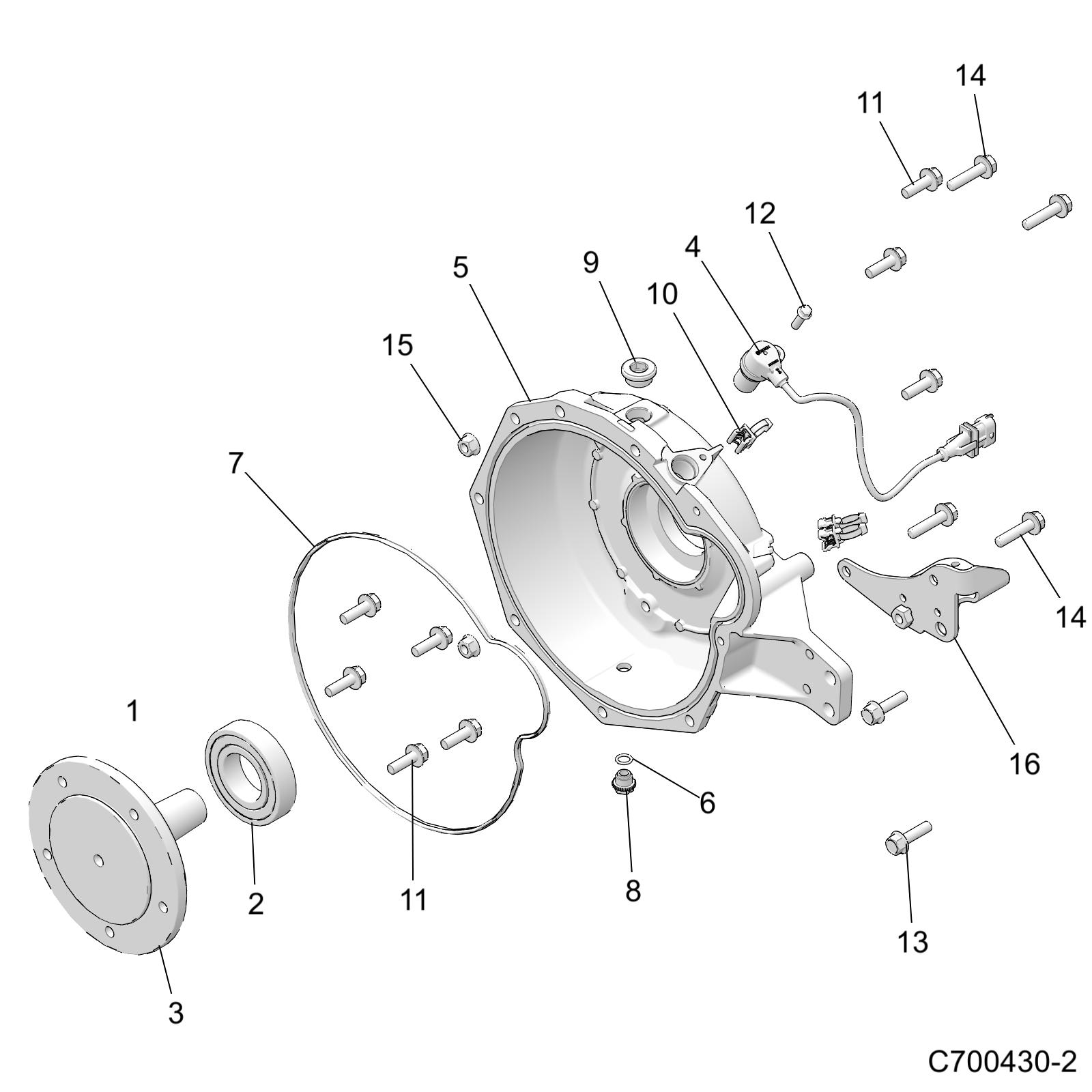 ENGINE, BELL HOUSING - D24P2AD4B4/ED4B4/FD4B4/GD4B4/UD4B4/VD4B4/WD4B4/YD4B4 (C700430-2)