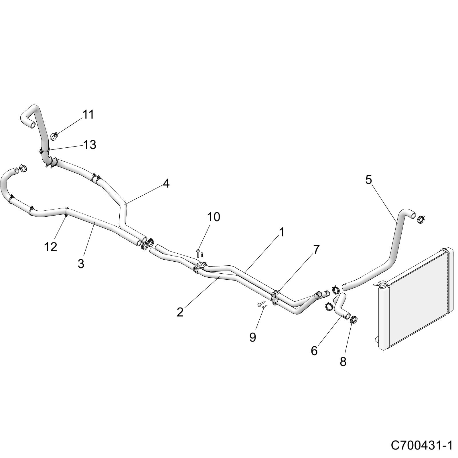 ENGINE, COOLING, HOSES - D19BBPD4B4/BAPD4B4 (C700431-1)