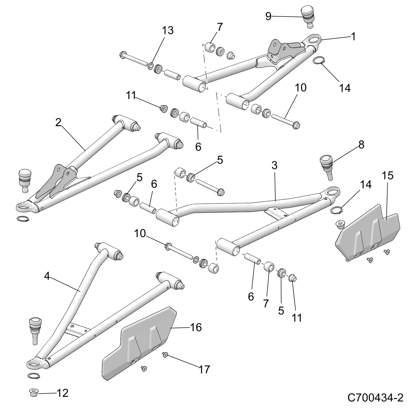 SUSPENSION, FRONT - D24P2AD4B4/ED4B4/FD4B4/GD4B4/UD4B4/VD4B4/WD4B4/YD4B4 (C700434-2)