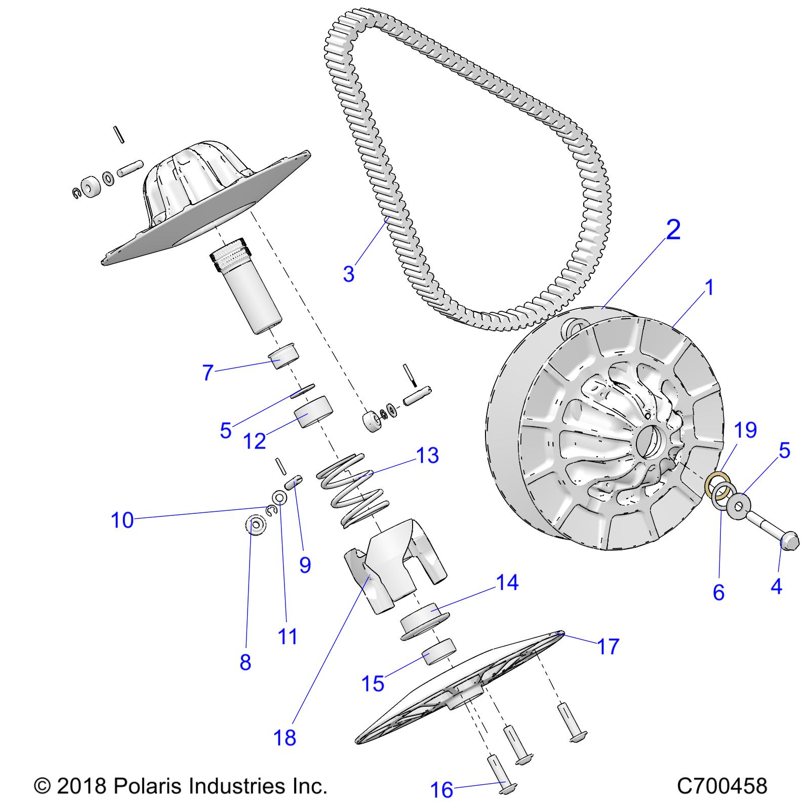 DRIVE TRAIN, SECONDARY CLUTCH - R20RRB99A/B (C700458)