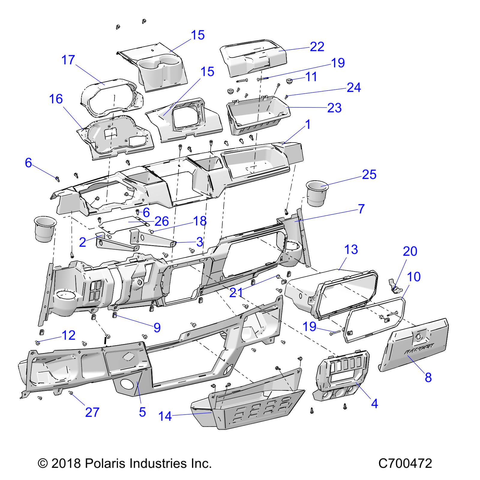 BODY, DASH STD - R19RRE99A/B (C700472)