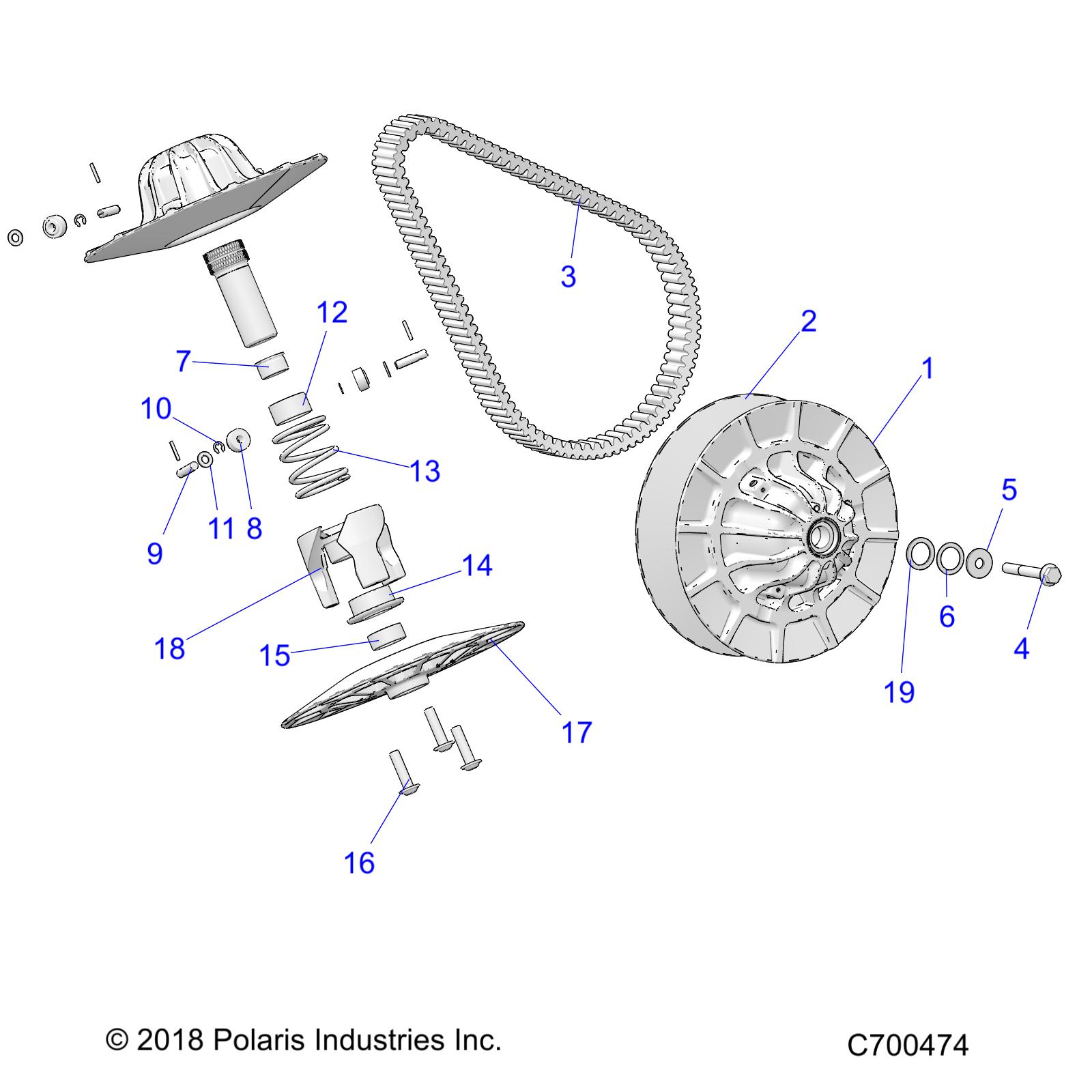 DRIVE TRAIN, SECONDARY CLUTCH - R19RSE99A (C700474)