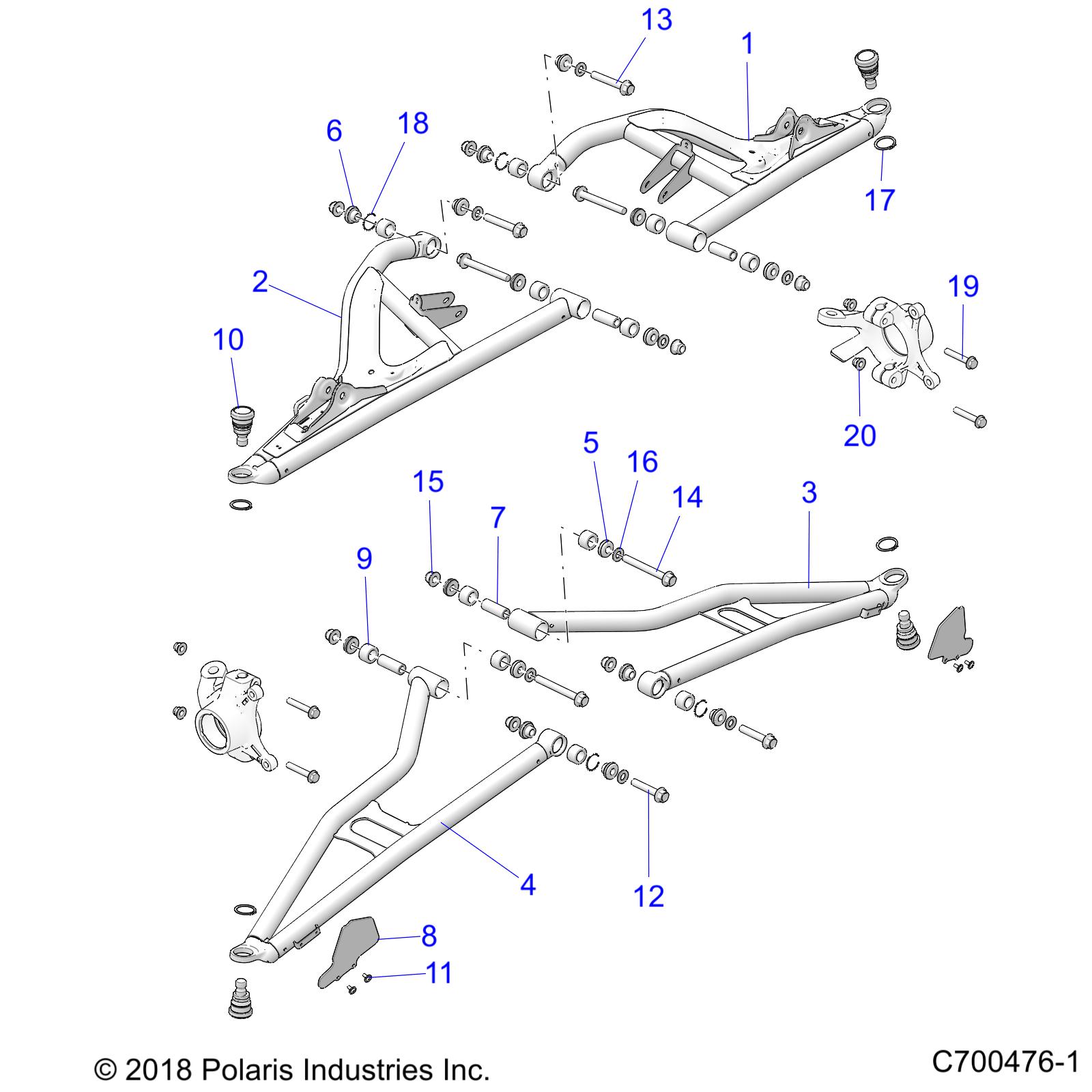 SUSPENSION, FRONT CONTROL ARMS - Z19VEE92AM/BM (C700476-1)