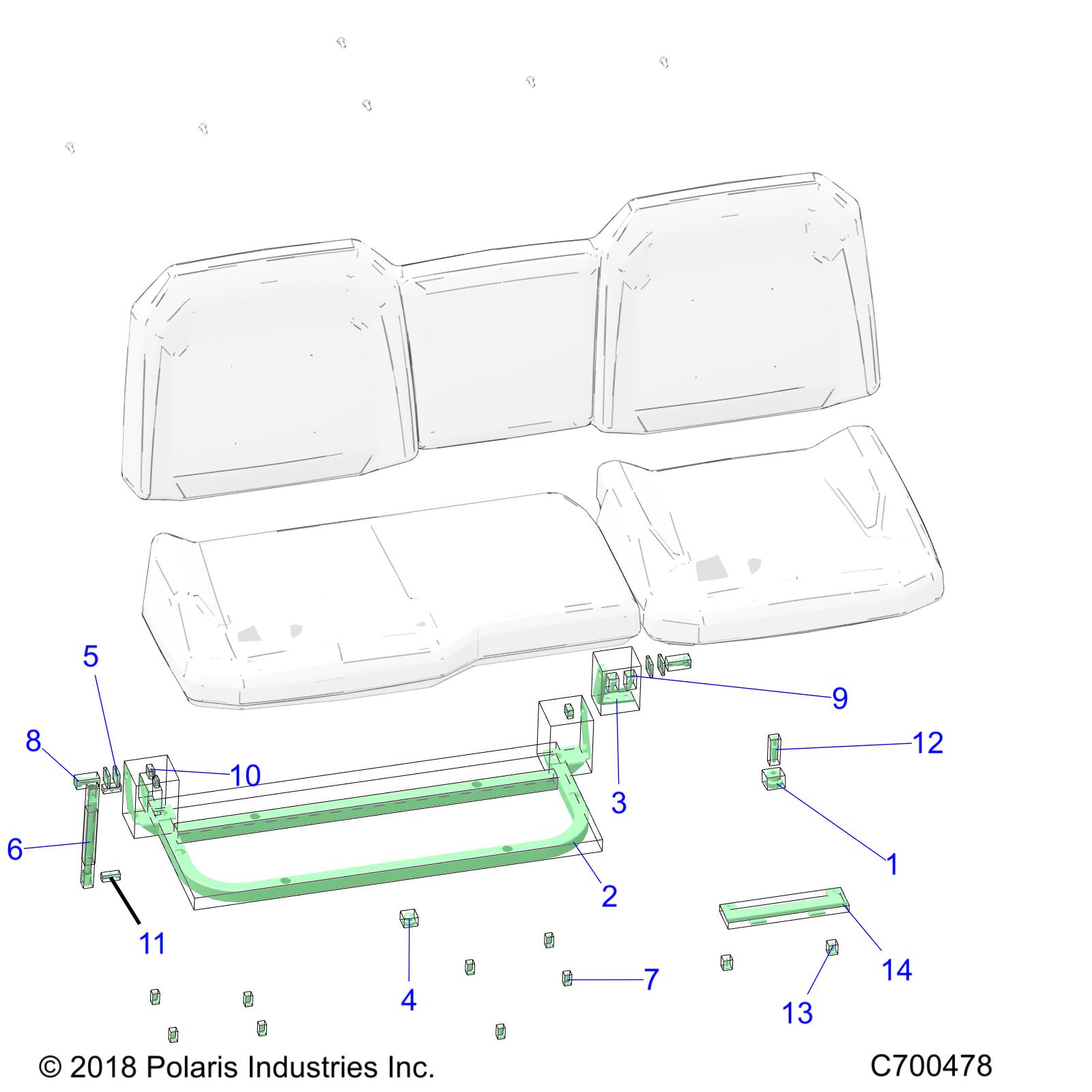 BODY, SEAT ASM. REAR FRAME - R20RSR99A/B (C700478)