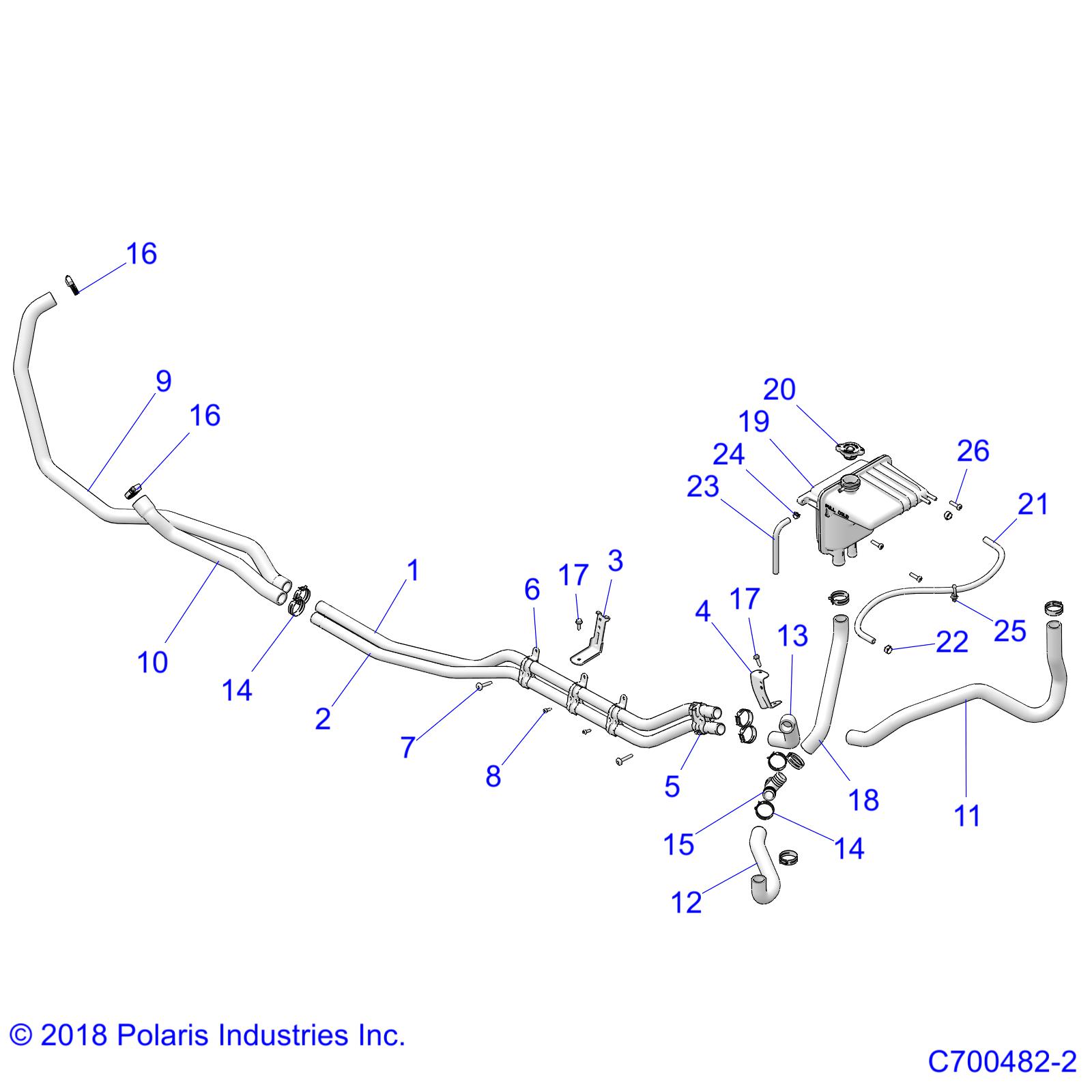 ENGINE, COOLING MAIN LINES - Z19VEE92AM/BM (C700482-2)