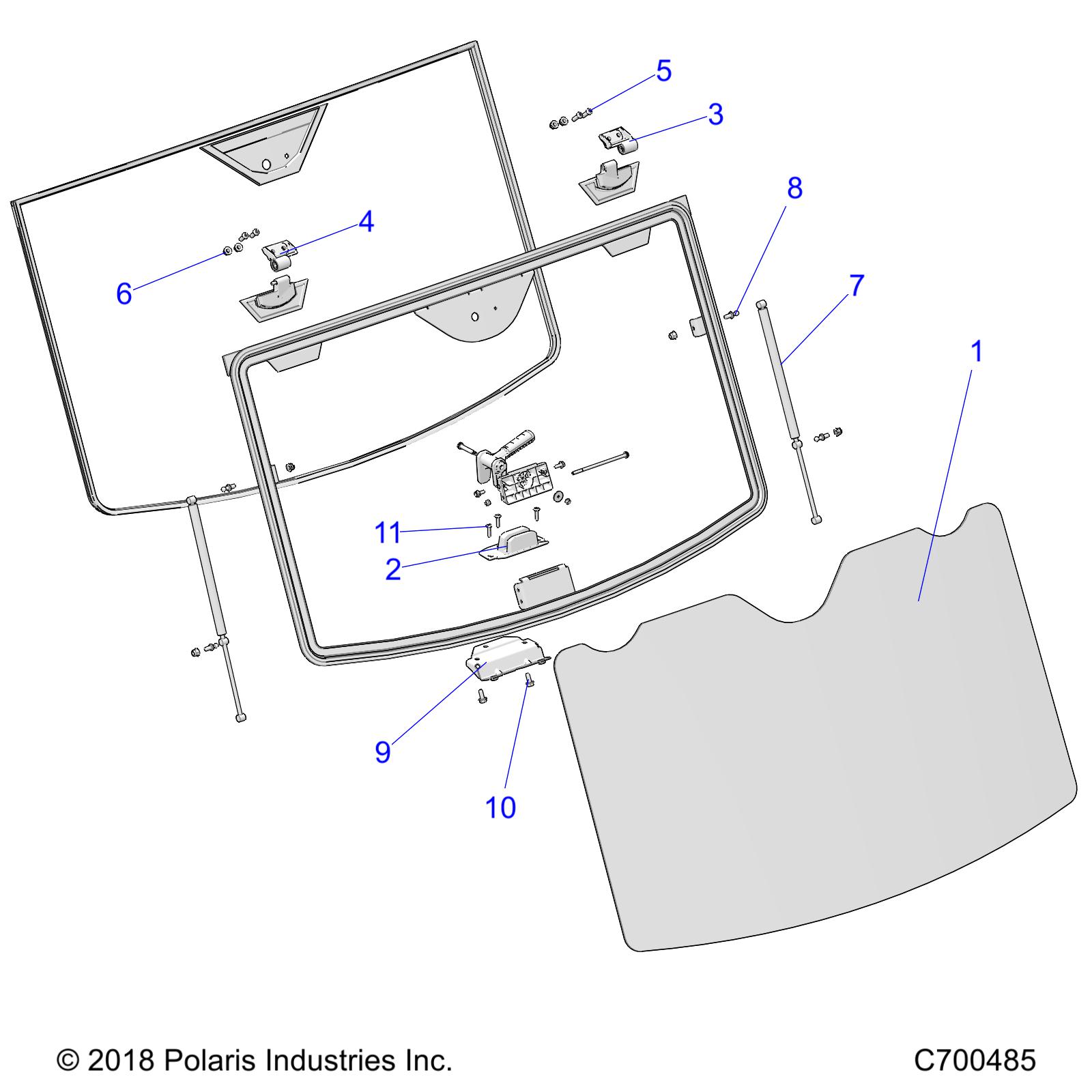 BODY, WINDSHIELD, TIP OUT - R19RSU99A/B (C700485)