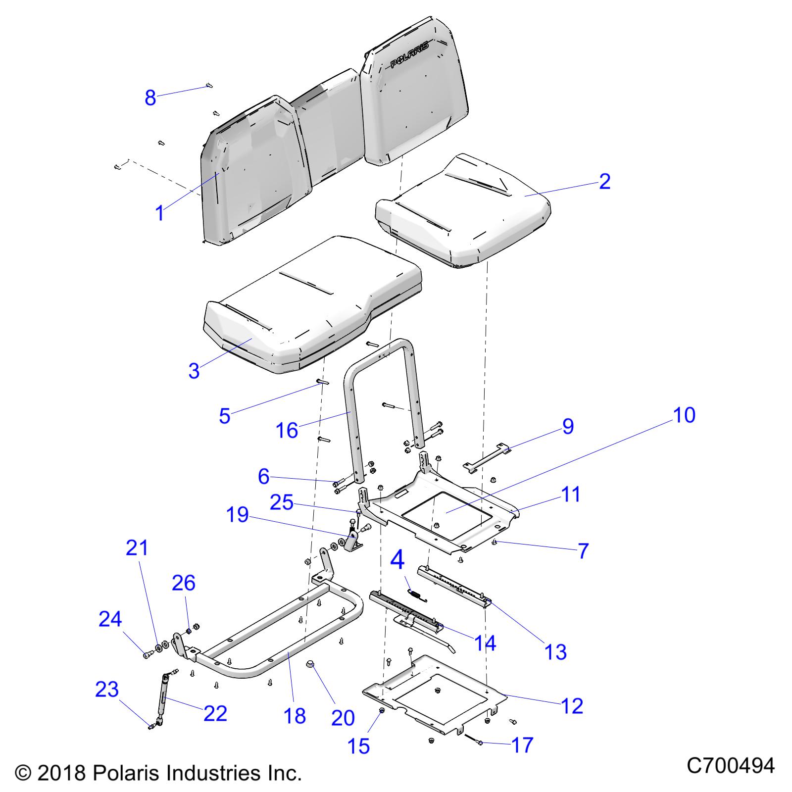 BODY, SEAT ASM. AND SLIDER - R19RSE99N1 (C700494)