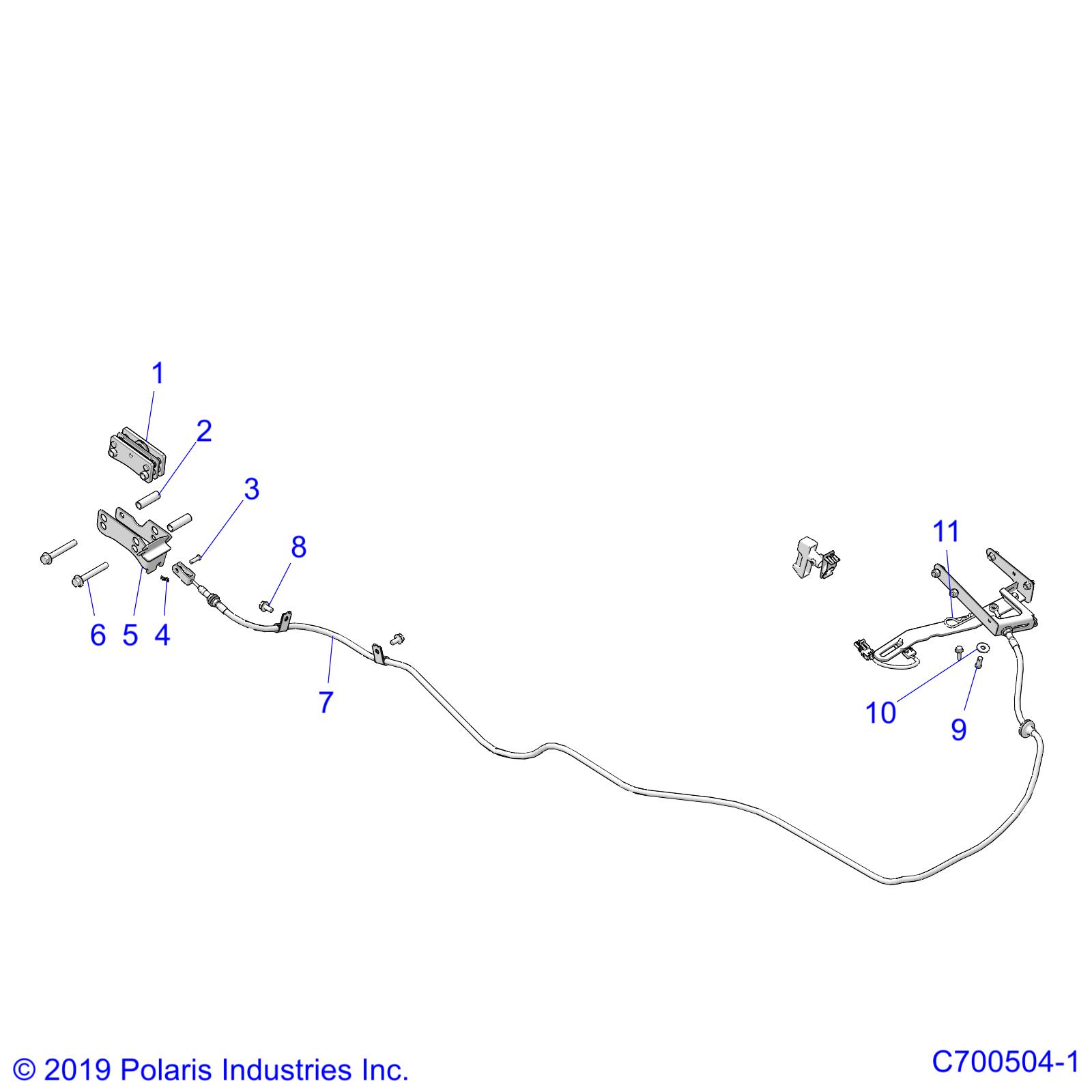 BRAKES, PARKING BRAKE, CABLE - D23P4ED4D4 (C700504-1)