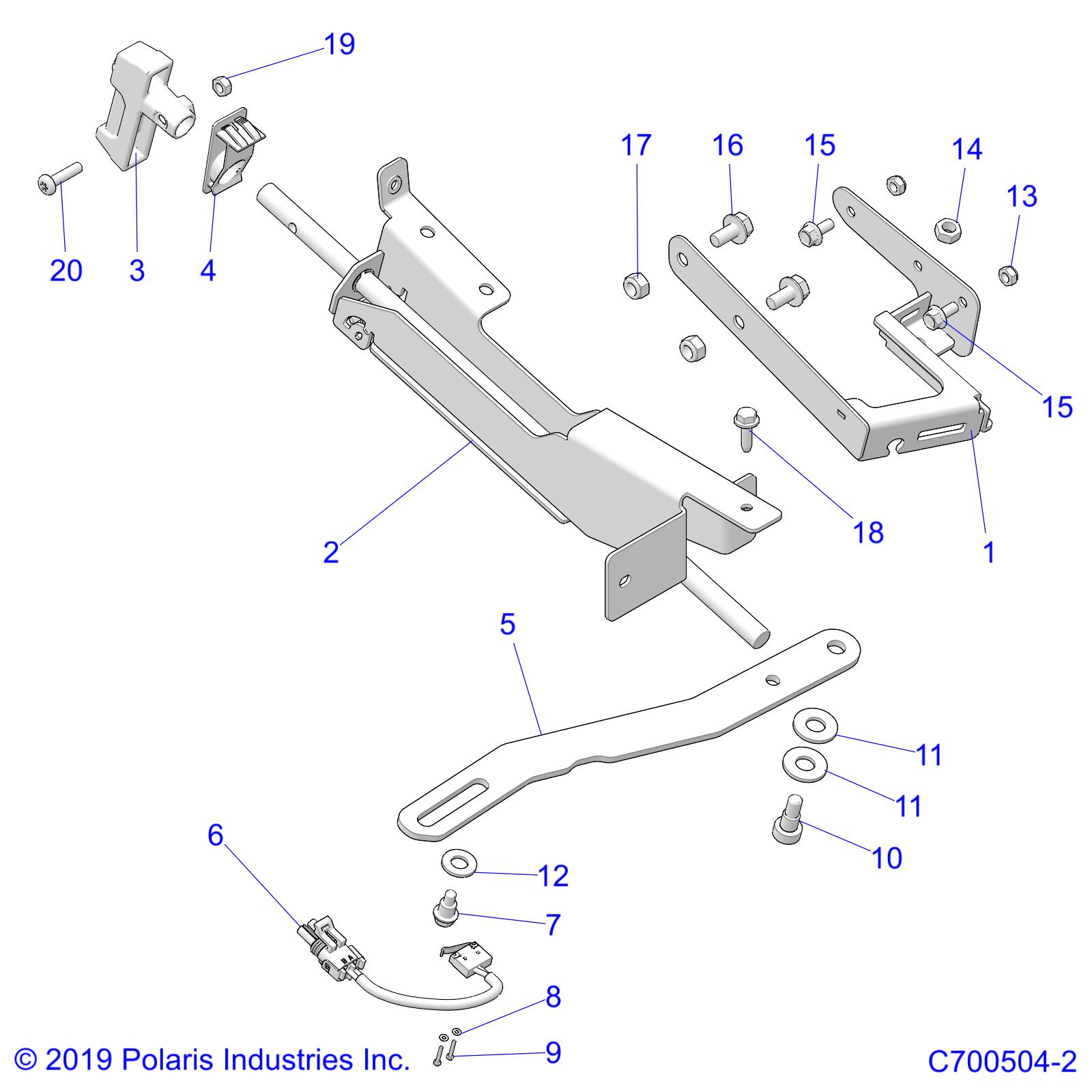 BRAKES, PARKING BRAKE, HANDLE MOUNTING - D19BEPD4B4 (C700504-2)