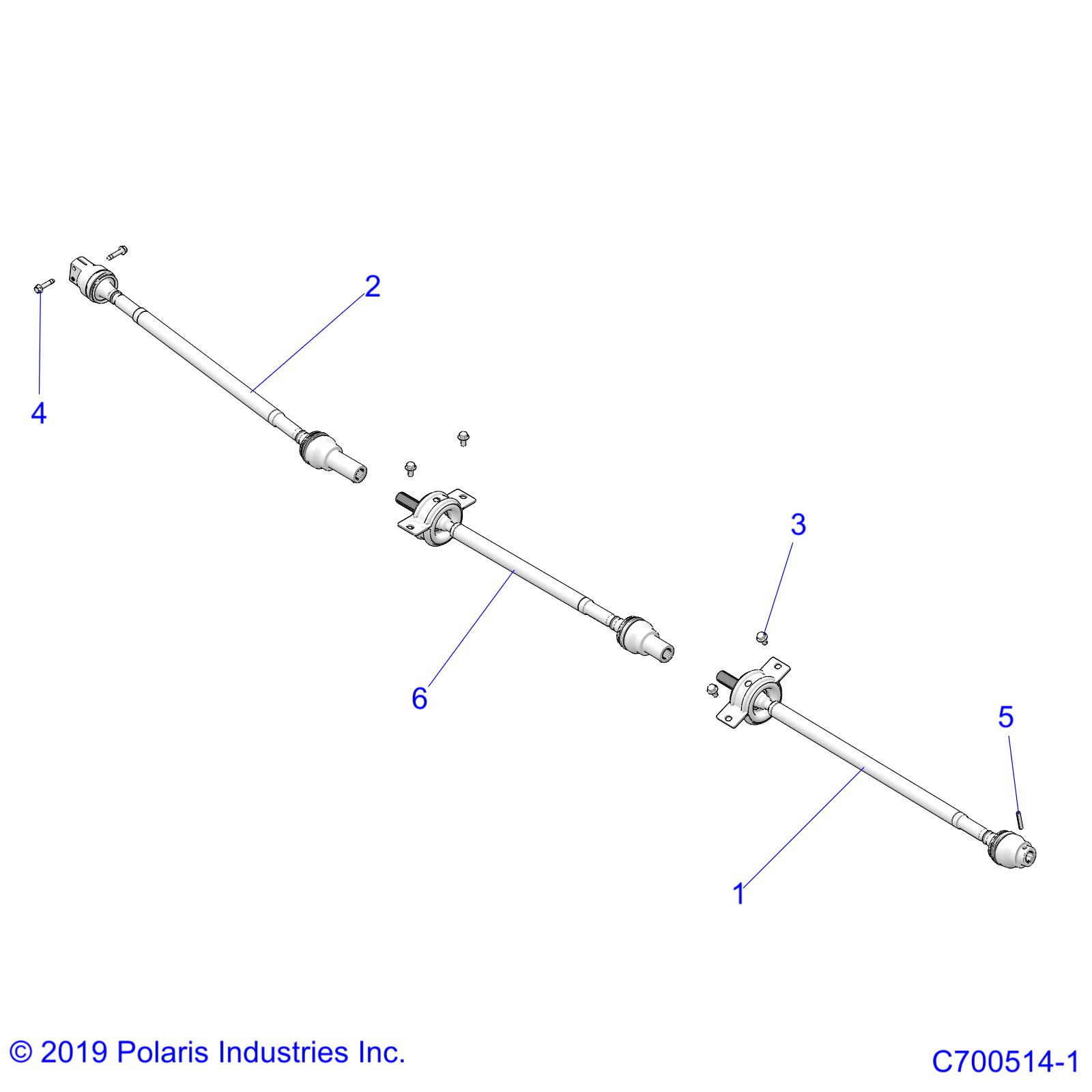 DRIVE TRAIN, FRONT PROP SHAFT - D19BEPD4B4 (C700514-1)