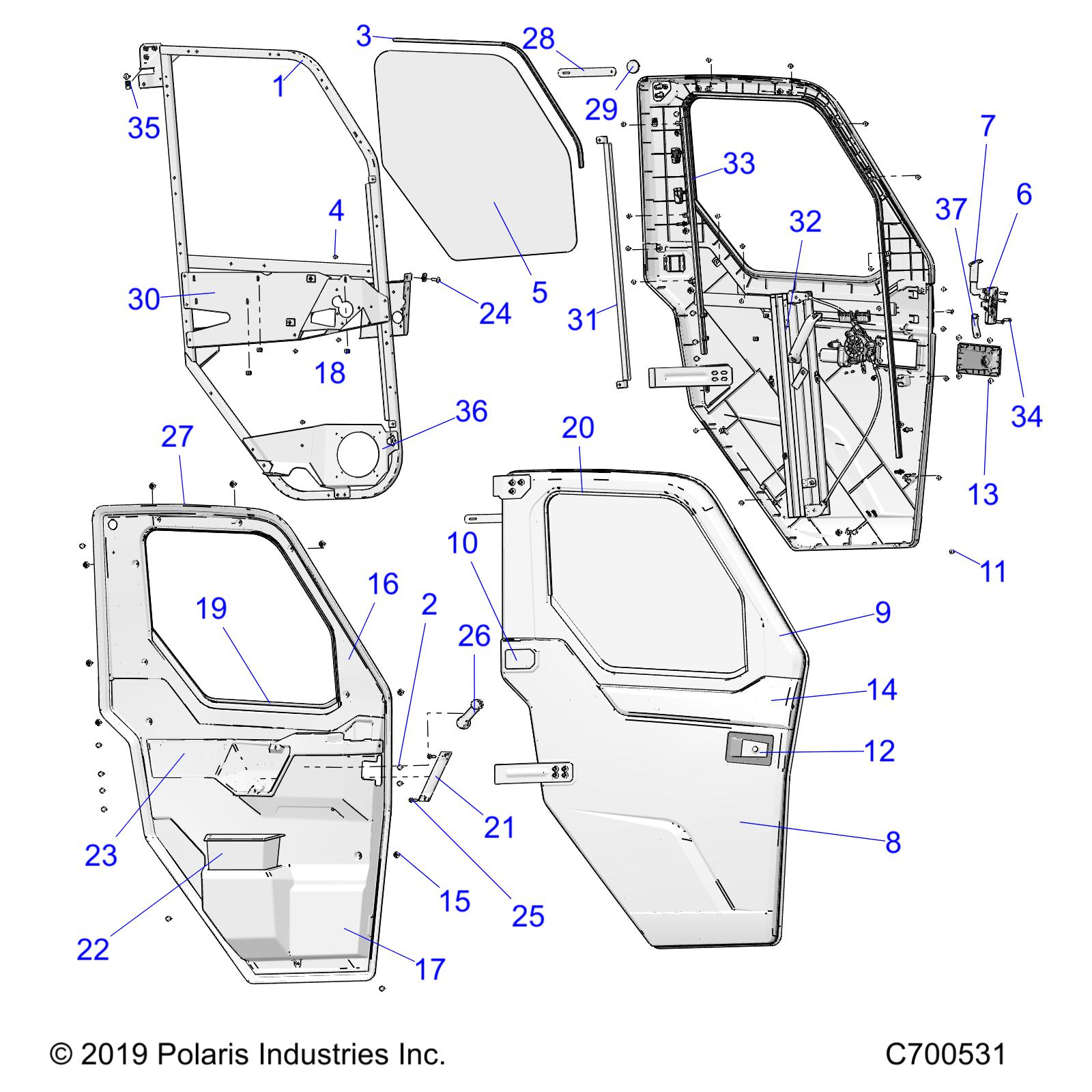 BODY, DOOR/WNDW, PREM, FRONT FULL POWER - R19RRU99A/B (C700531)