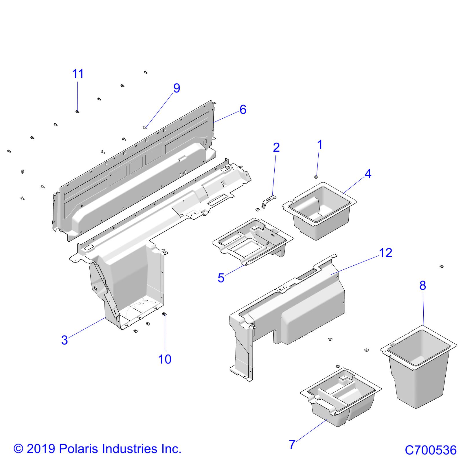 BODY, REAR CLOSEOFF/STORAGE (SPORT ROOF) - R19RSE99A (C700536)