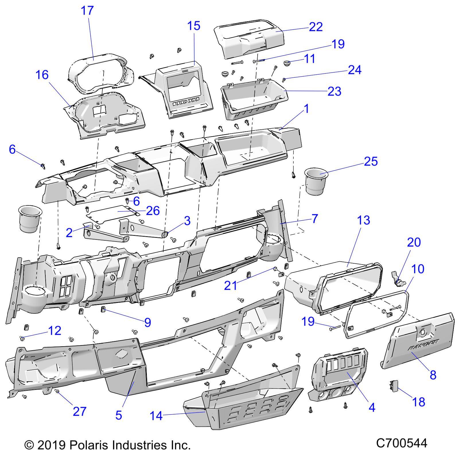 BODY, DASH RC PREM - R19RSE99A (C700544)