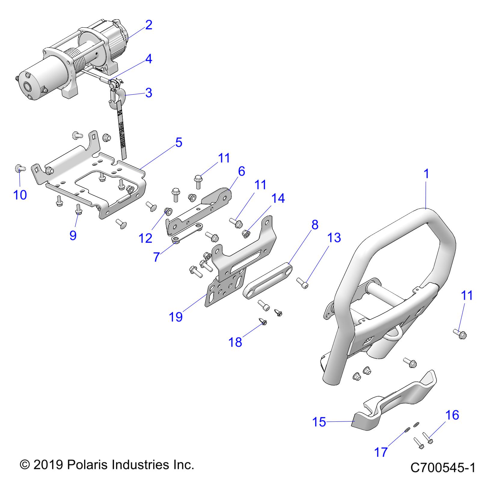 ACCESSORY, FRONT BUMPER, W/WINCH - Z19VDR99AK/BK (C700545-1)