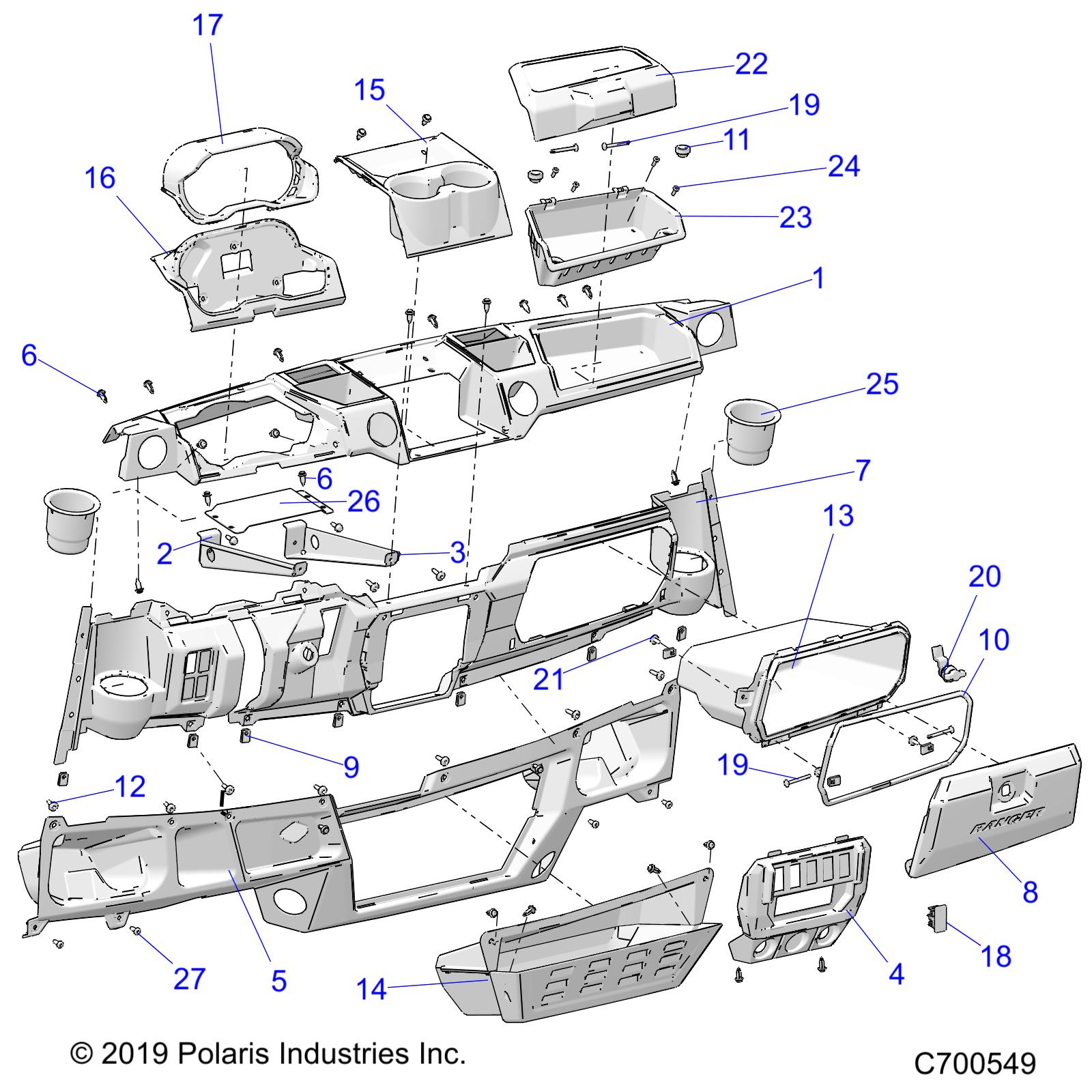 BODY, DASH STD - R19RRU99A/B (C700549)