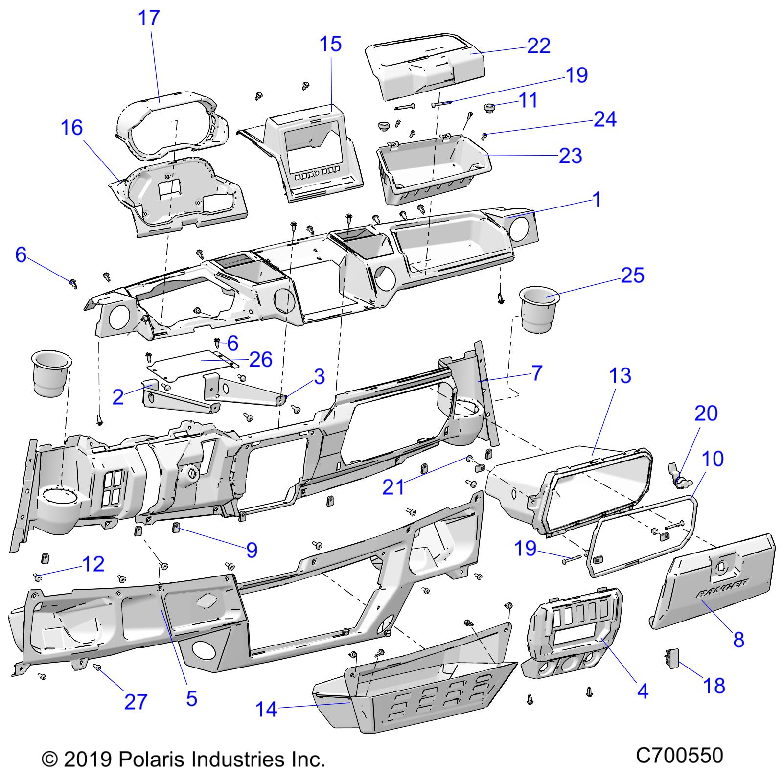 BODY, DASH RC PREM - R19RSU99A/B (C700550)