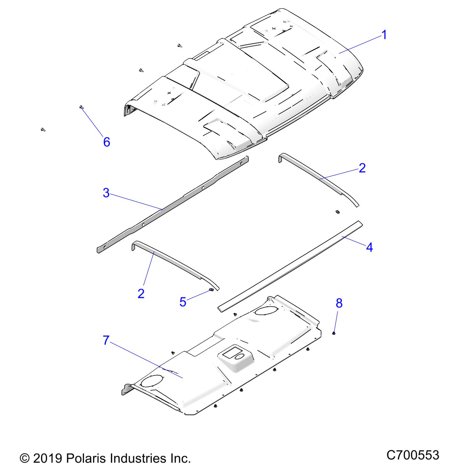 BODY, ROOF (PREM PREP AUDIO) - R19RRE99A/B (C700553)