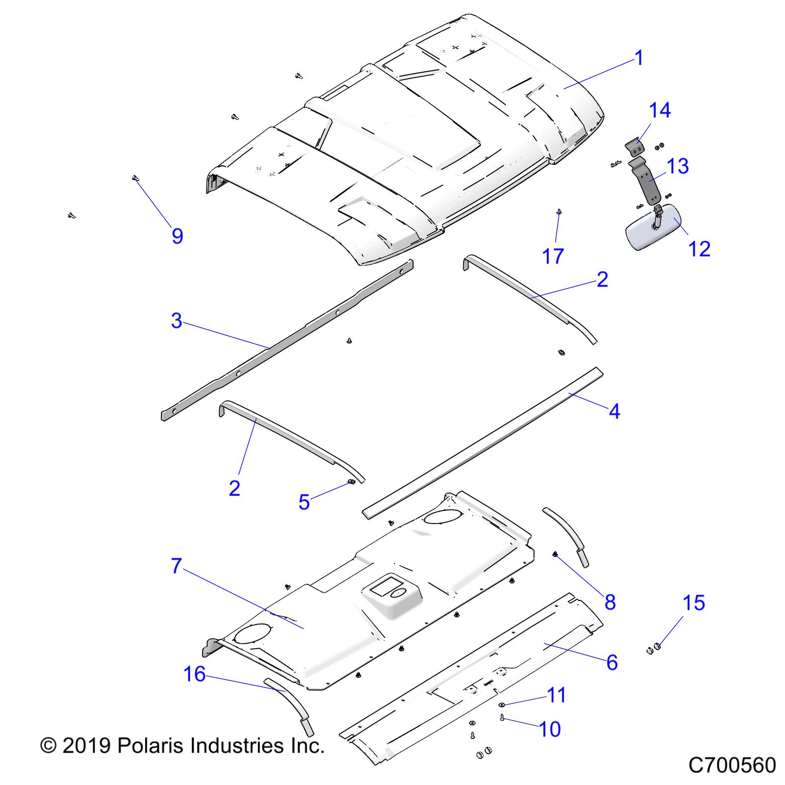 BODY, ROOF (STD AND PREP) - R19RRU99A/B (C700560)