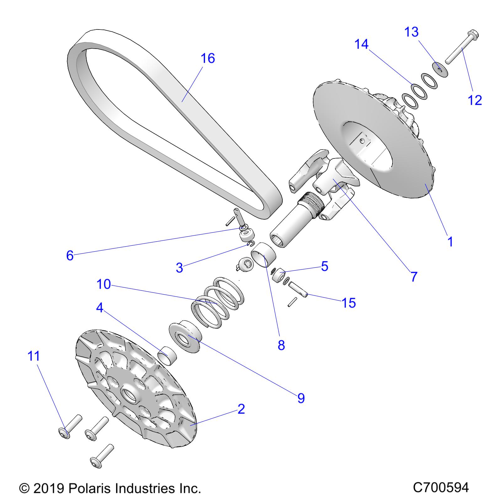 DRIVE TRAIN, SECONDARY CLUTCH - A21SEE57P2 (C700594)