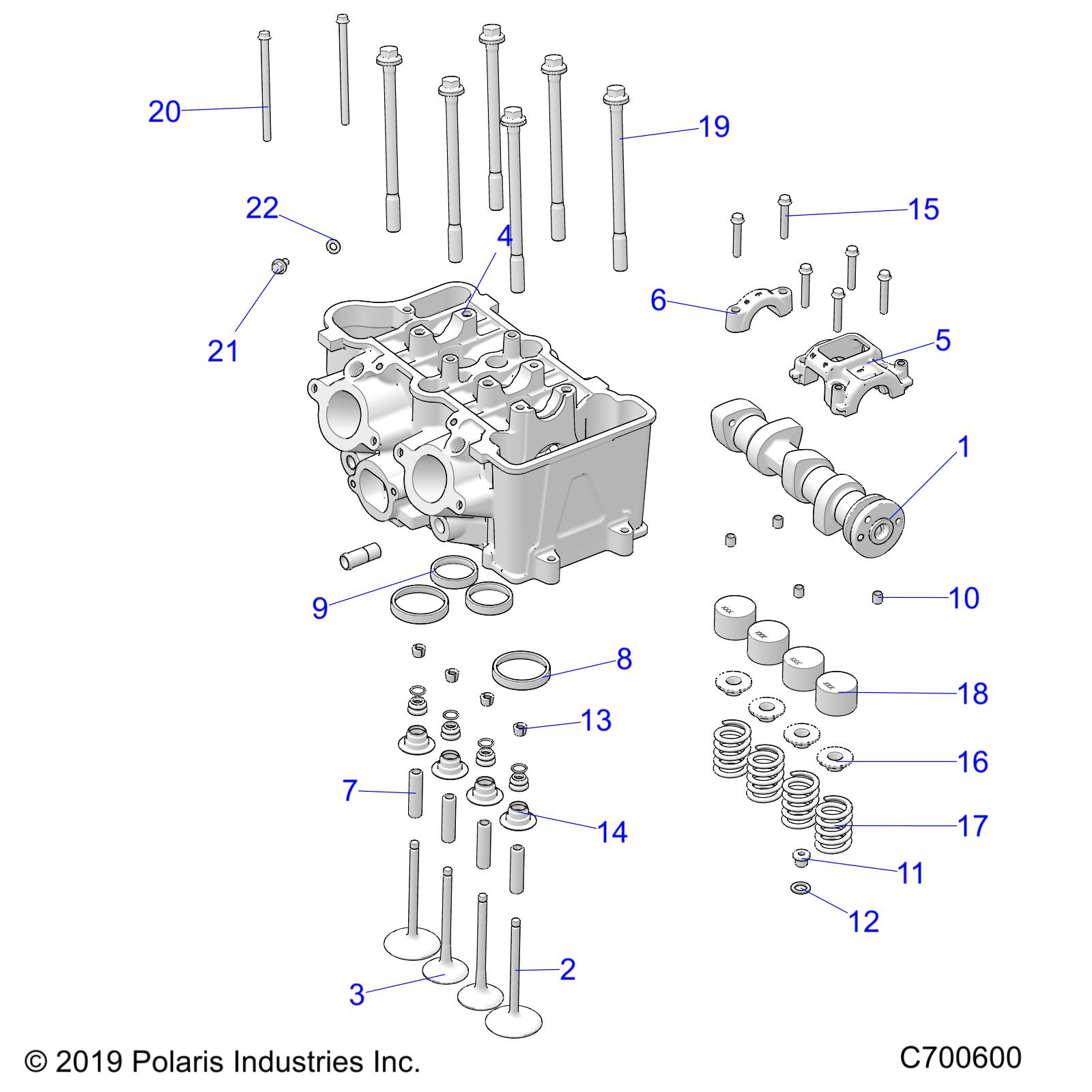 ENGINE, CYLINDER HEAD AND VALVES - D20BBP99A4/B4/FP99A4 (C700600)