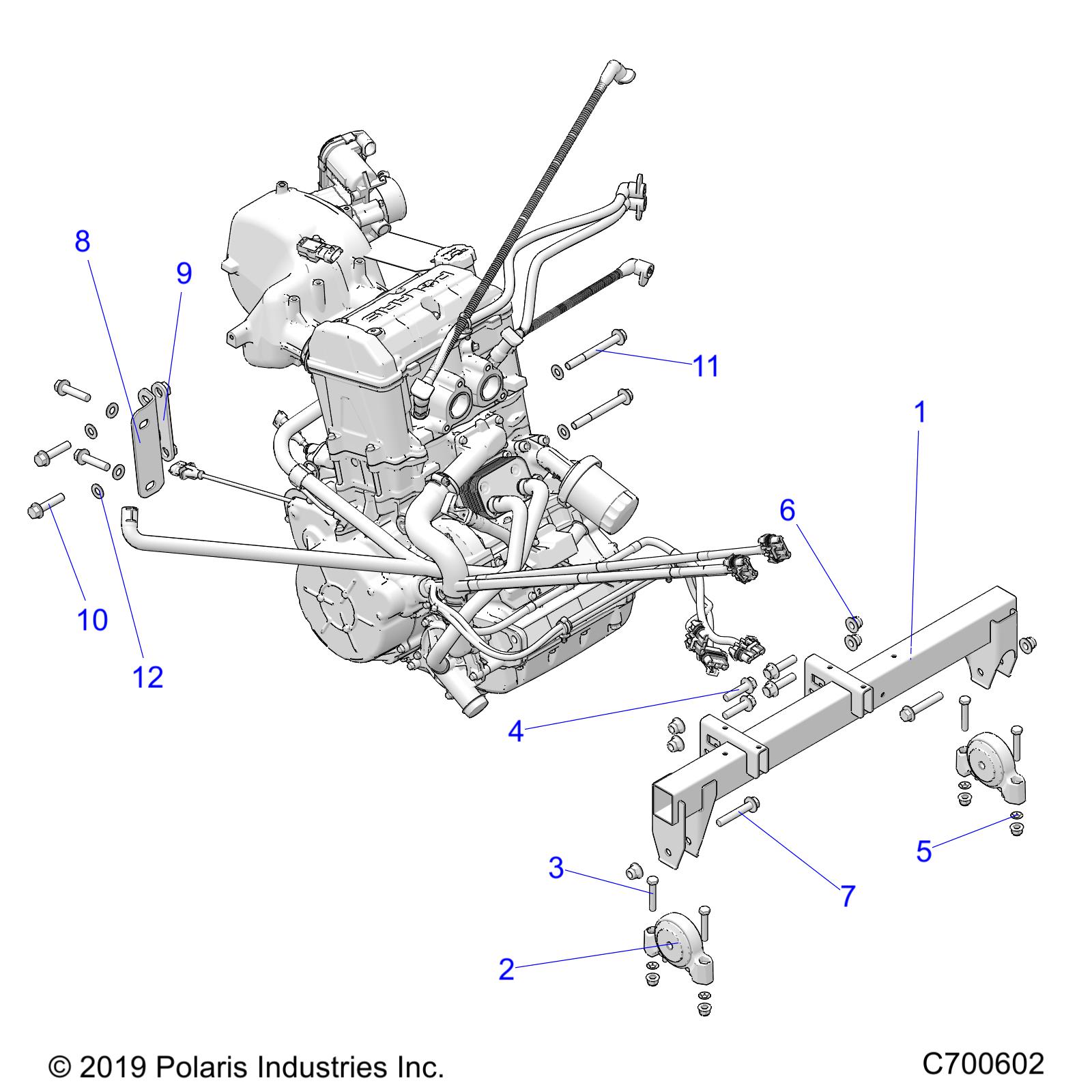 ENGINE, MOUNTING & LONG BLOCK - R25T6A99A1/B1 (C700602)