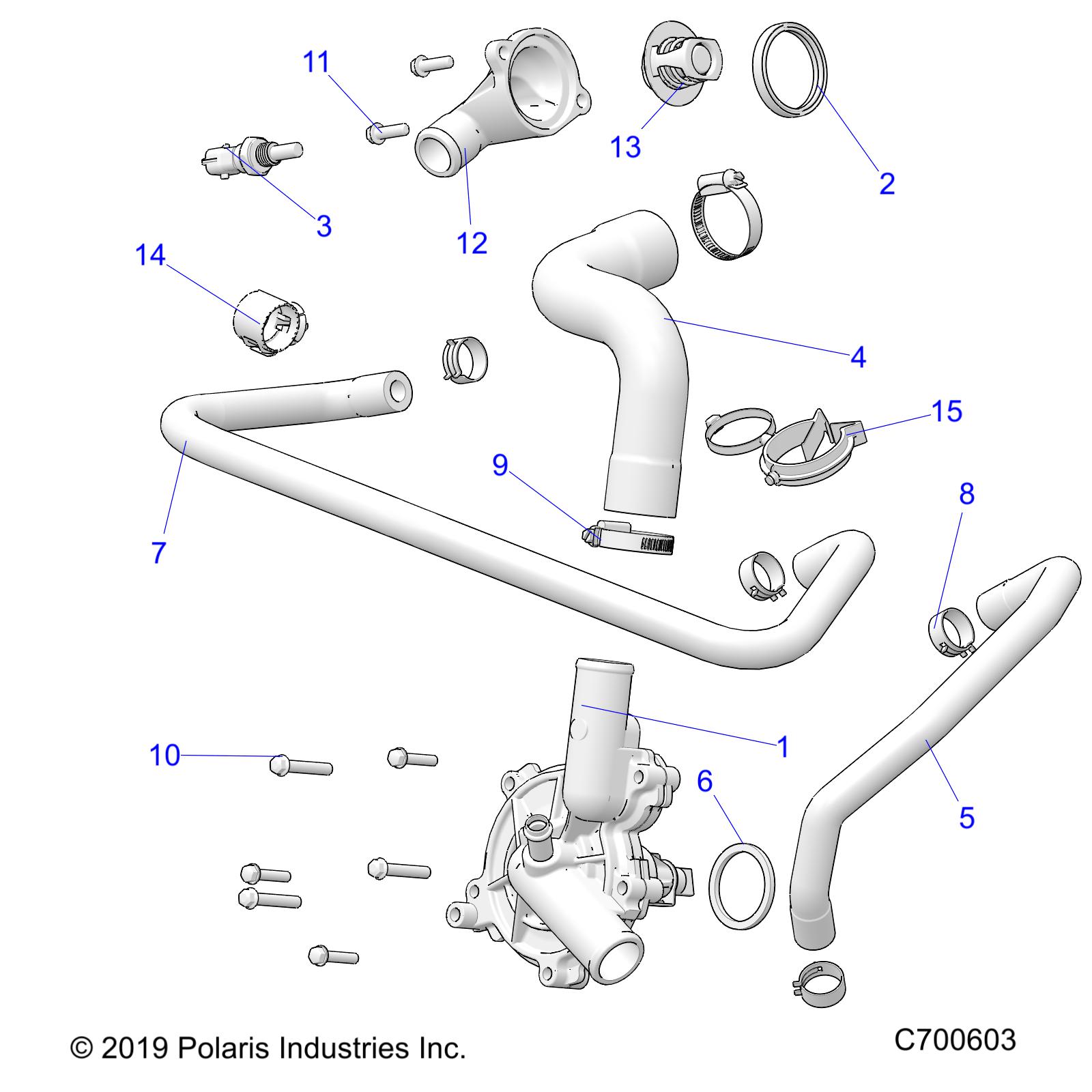 ENGINE, WATERPUMP AND BYPASS - D21BEP99A4/B4/GP99A4 (C700603)